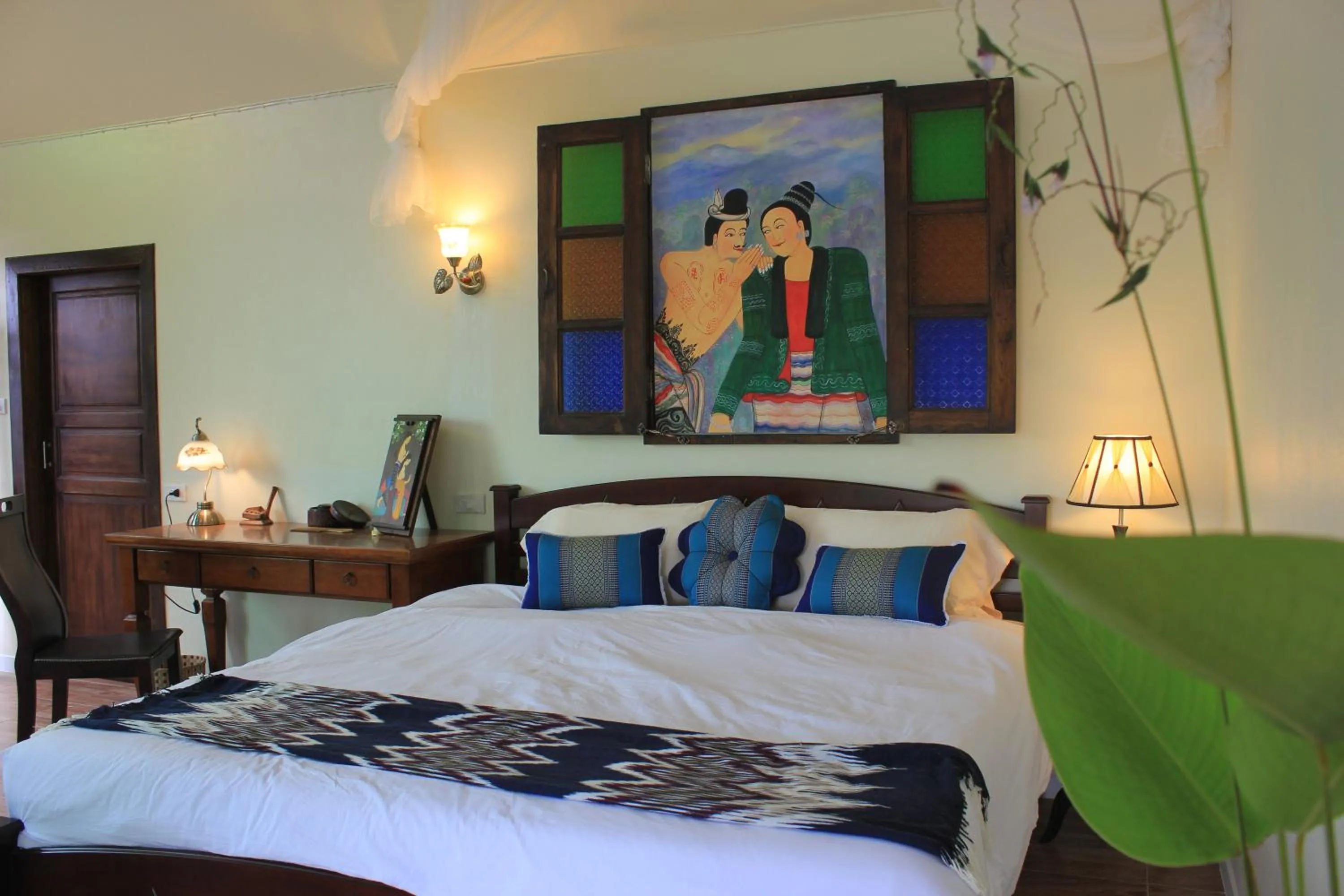 Bed in Nan Rim Nam Resort