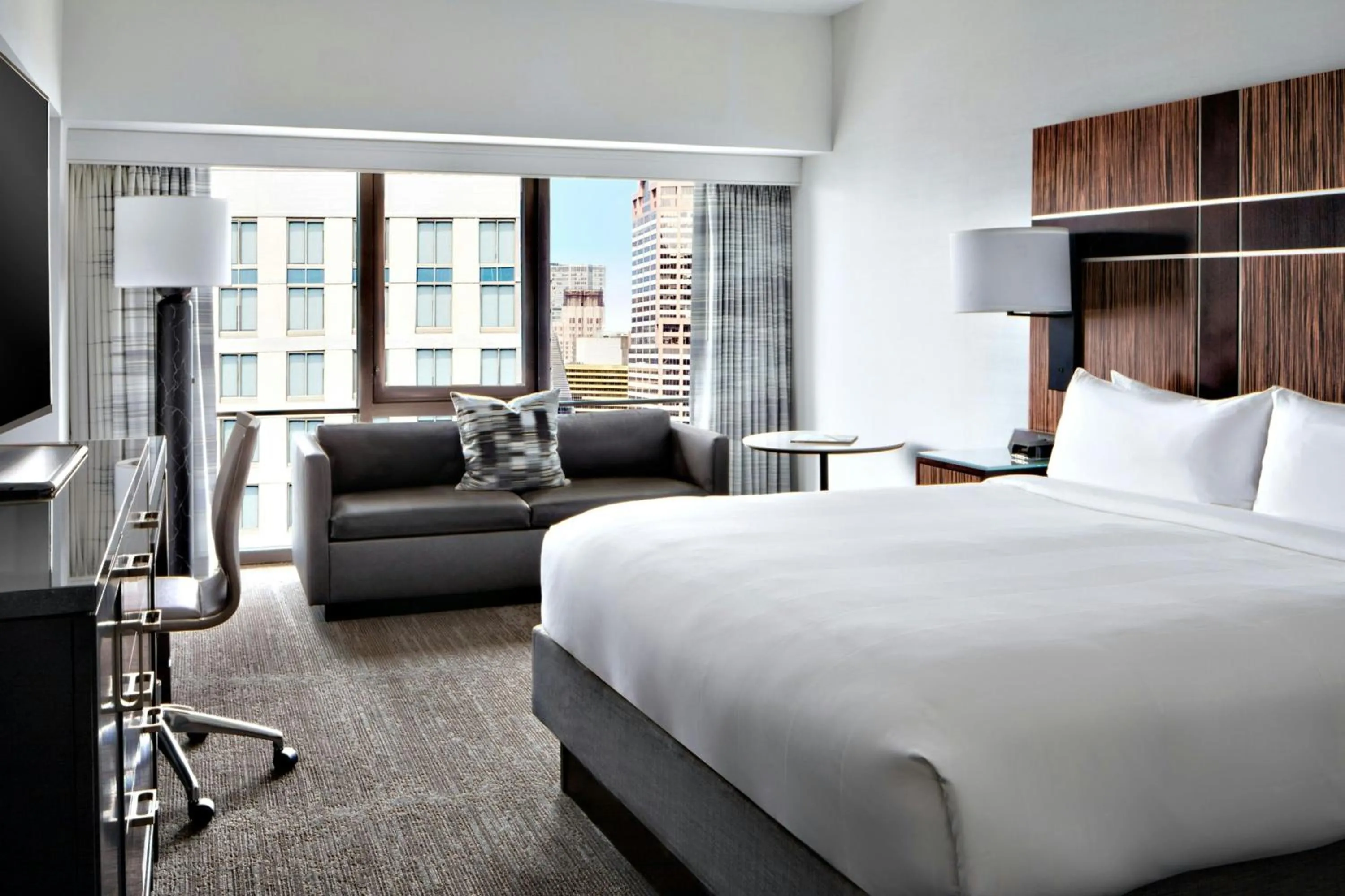 Photo of the whole room, Bed in New York Marriott Marquis