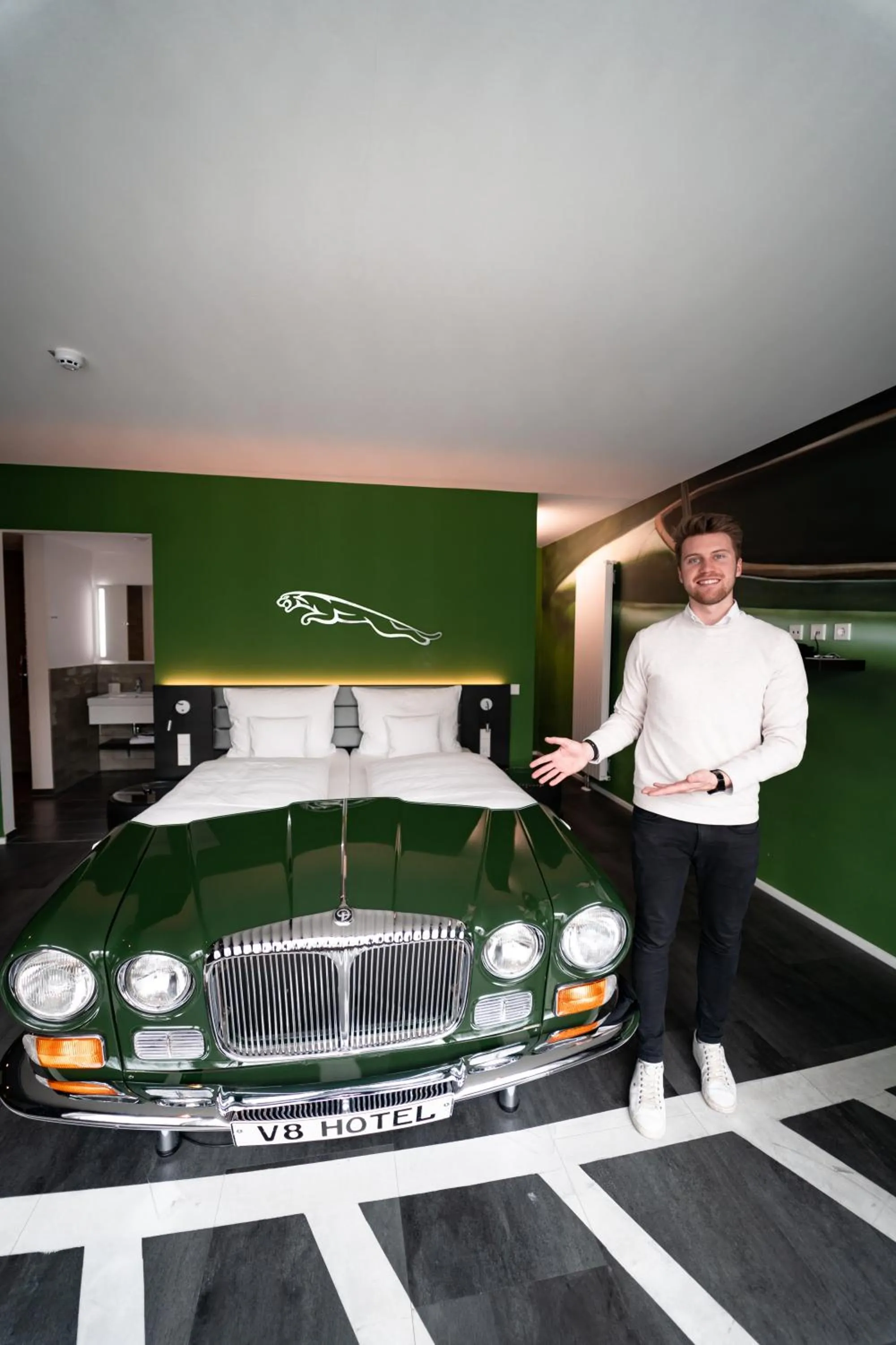 Bed in V8 HOTEL Motorworld Region Stuttgart