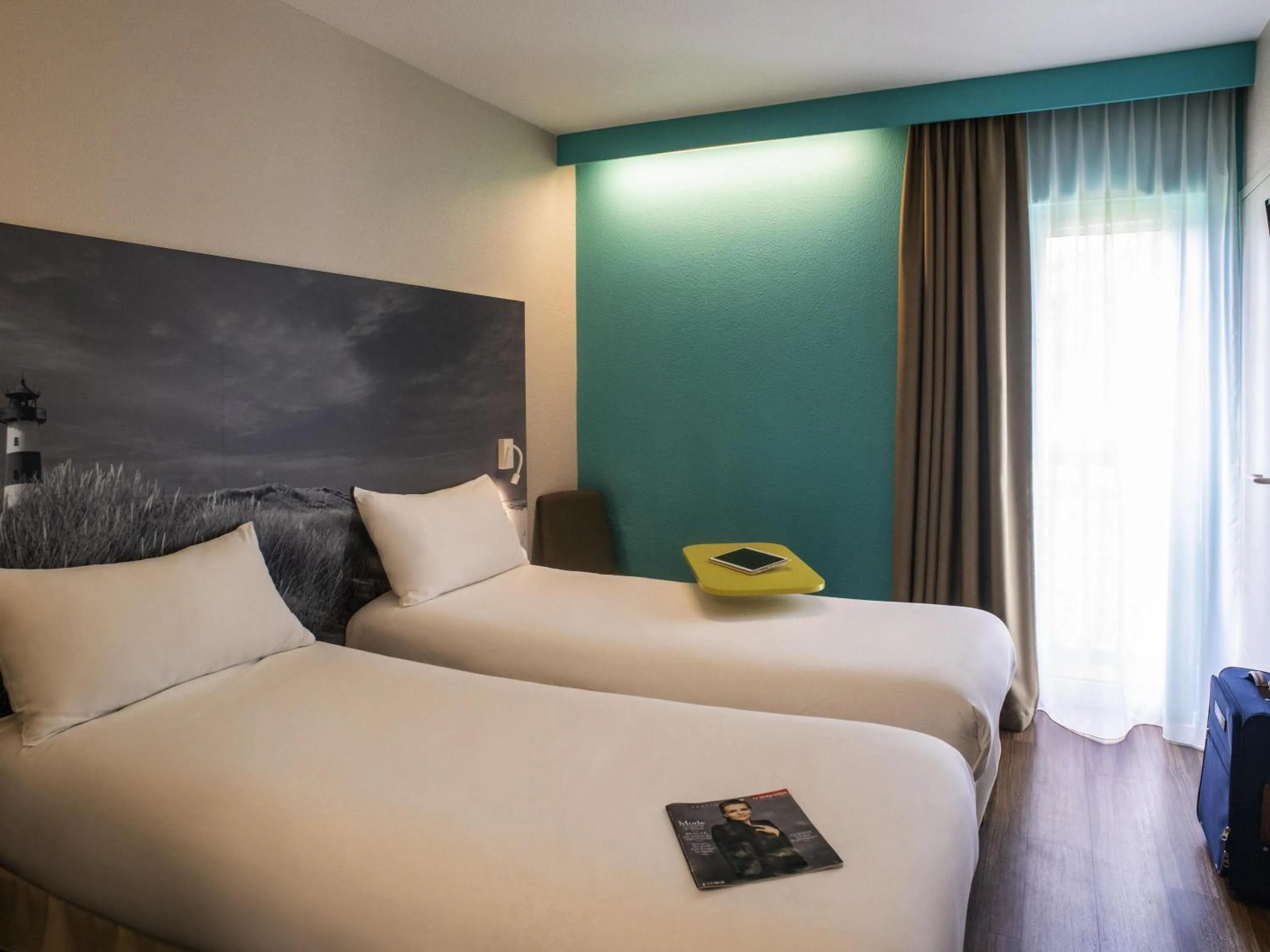 Bedroom, Bed in ibis Styles Quimper