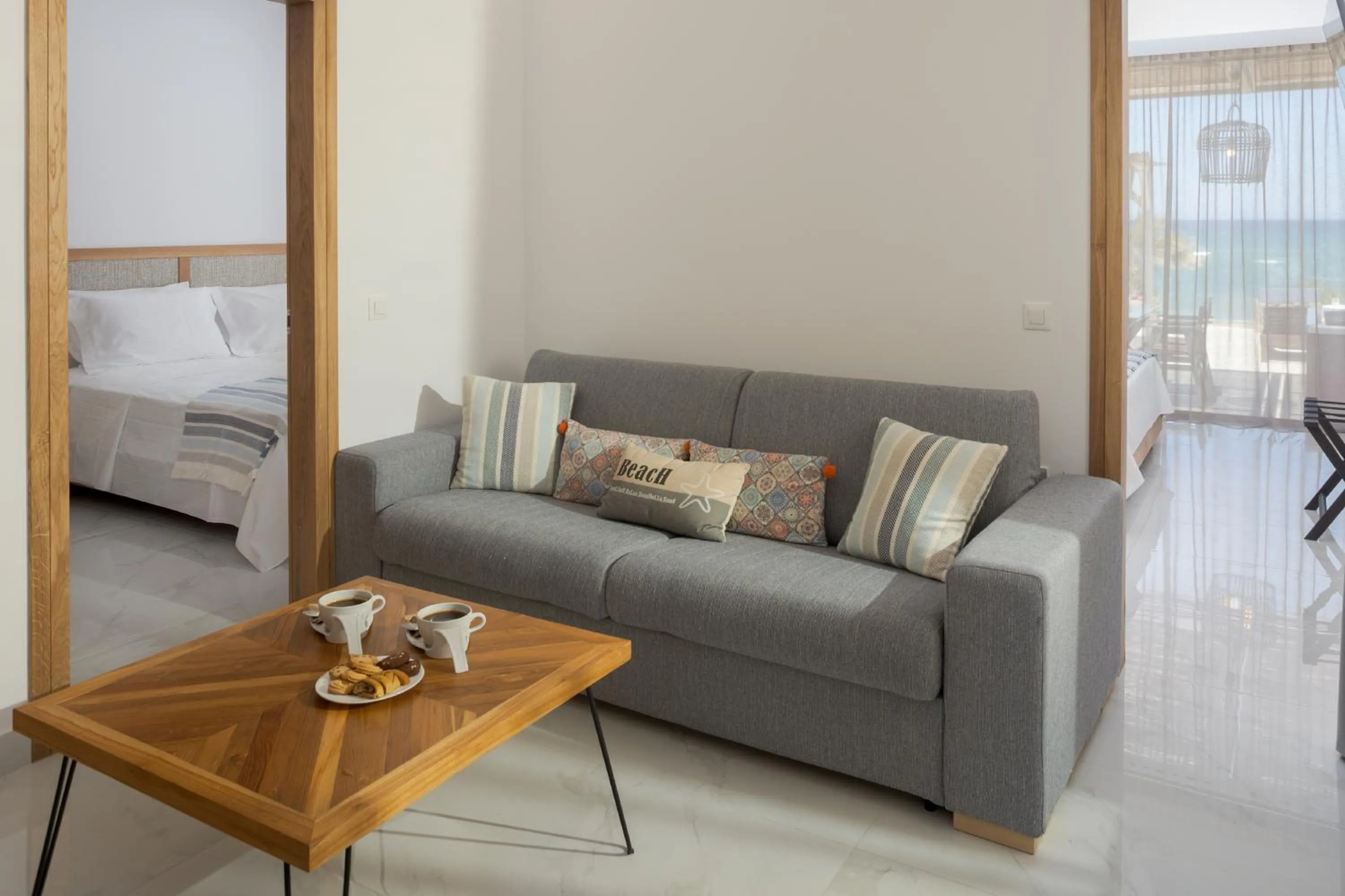 Living room, Bed in Galazio Beach Resort