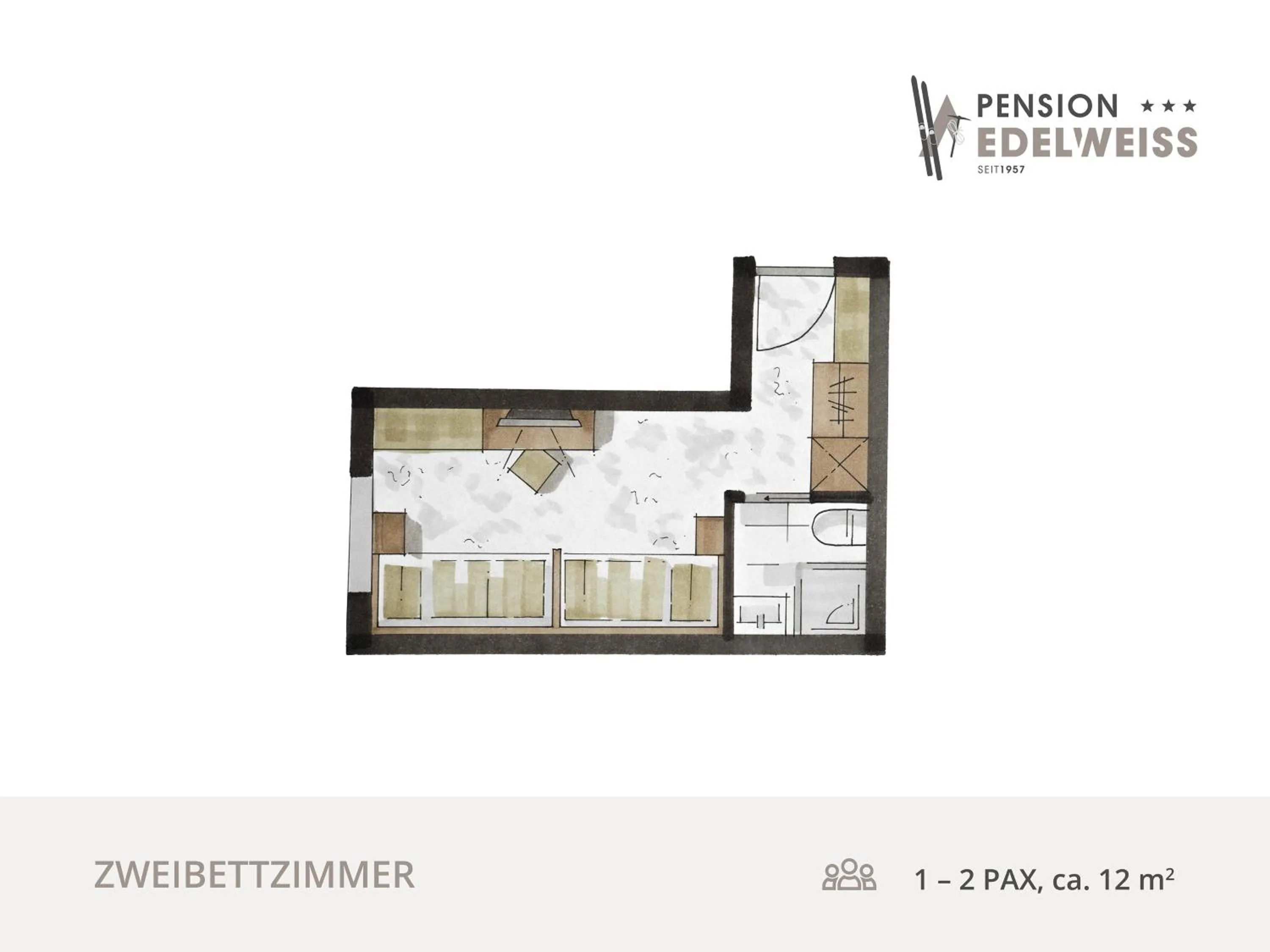 Photo of the whole room in Pension Edelweiss