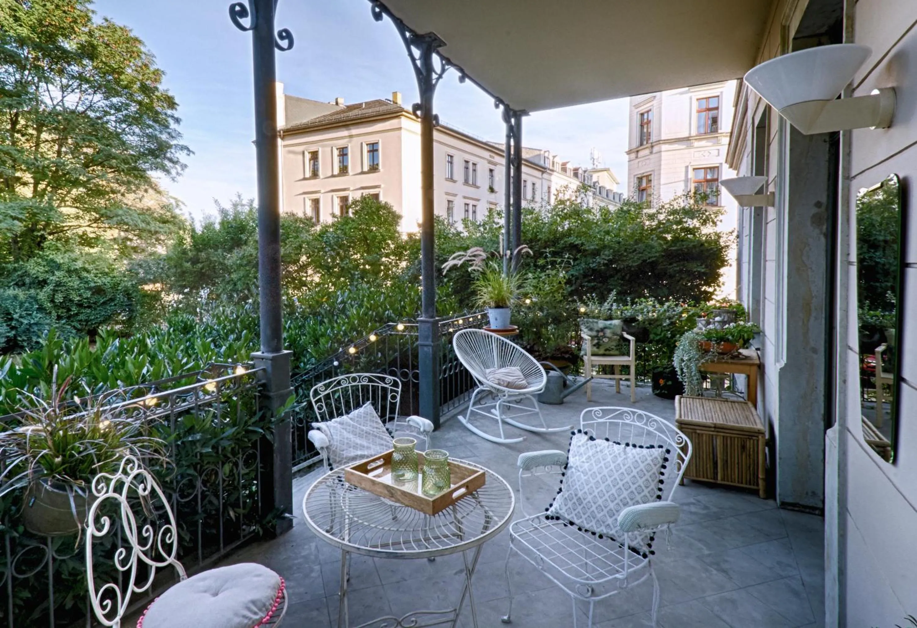 Garden view in Cora Apartments