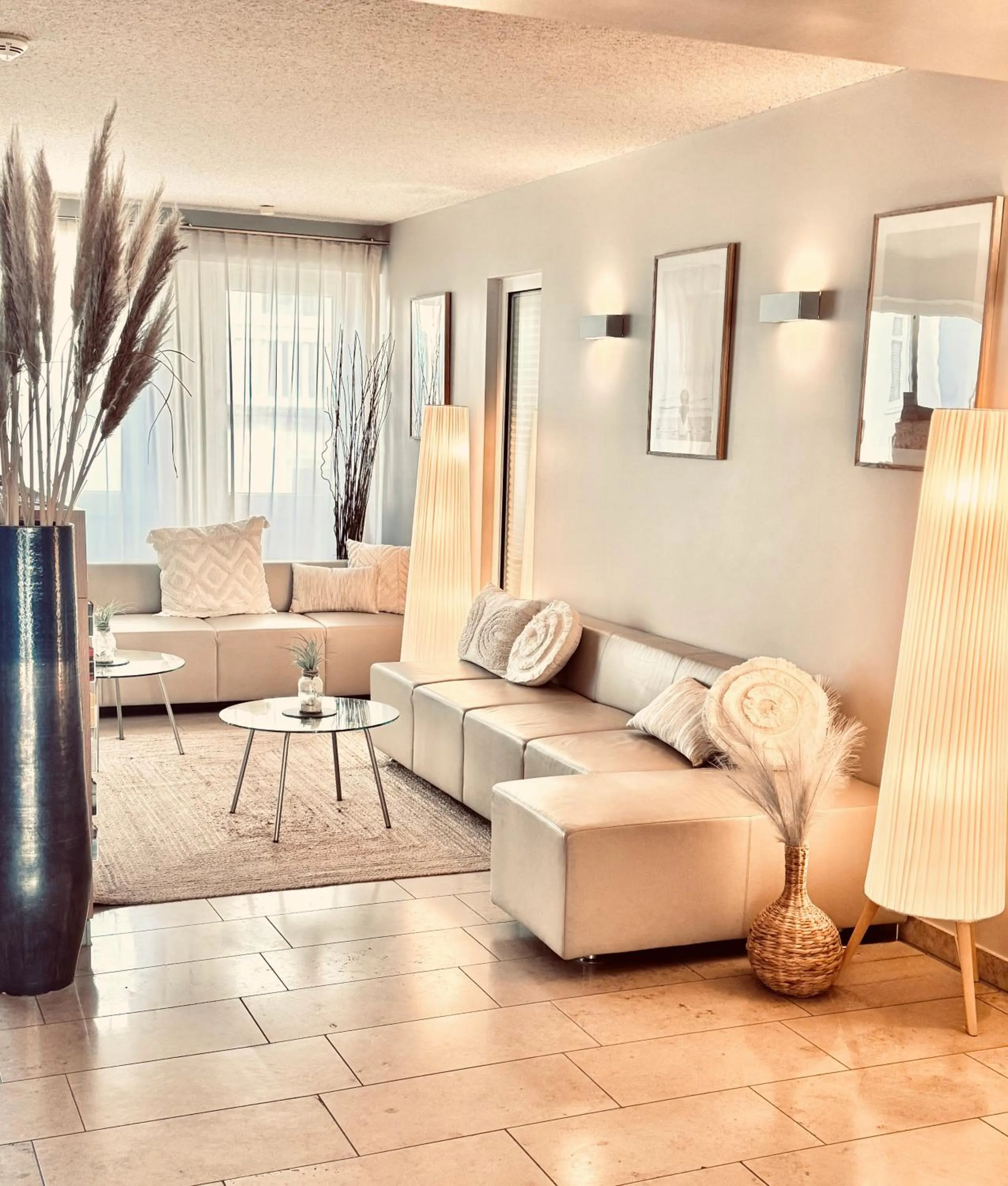 Lobby or reception in Nymphe Strandhotel & Apartments