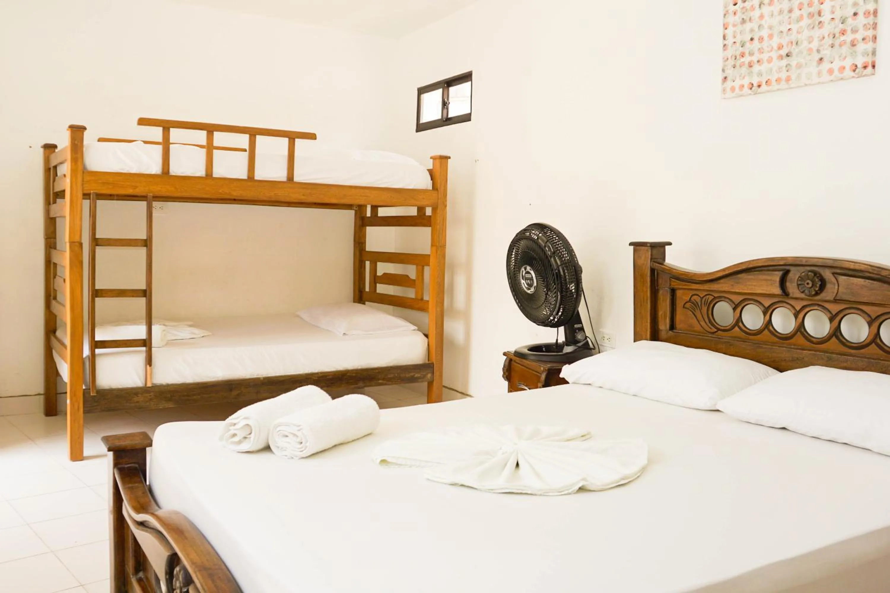 Bed in Hostal Paraiso Tayrona