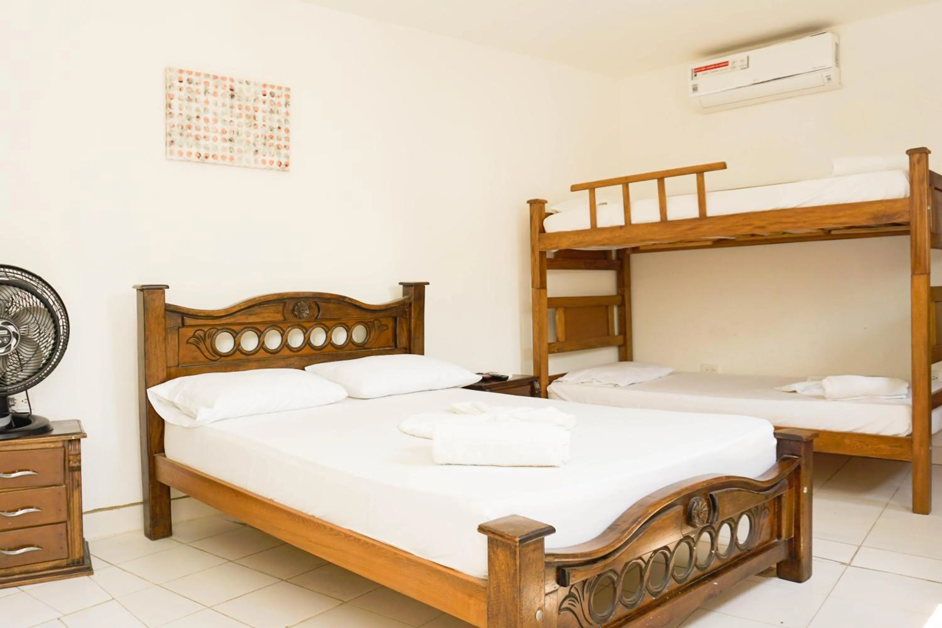 Bed in Hostal Paraiso Tayrona