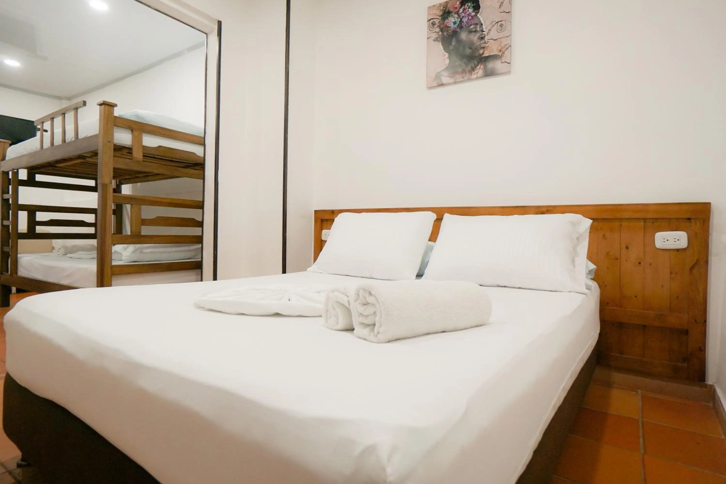 Bed in Hostal Paraiso Tayrona