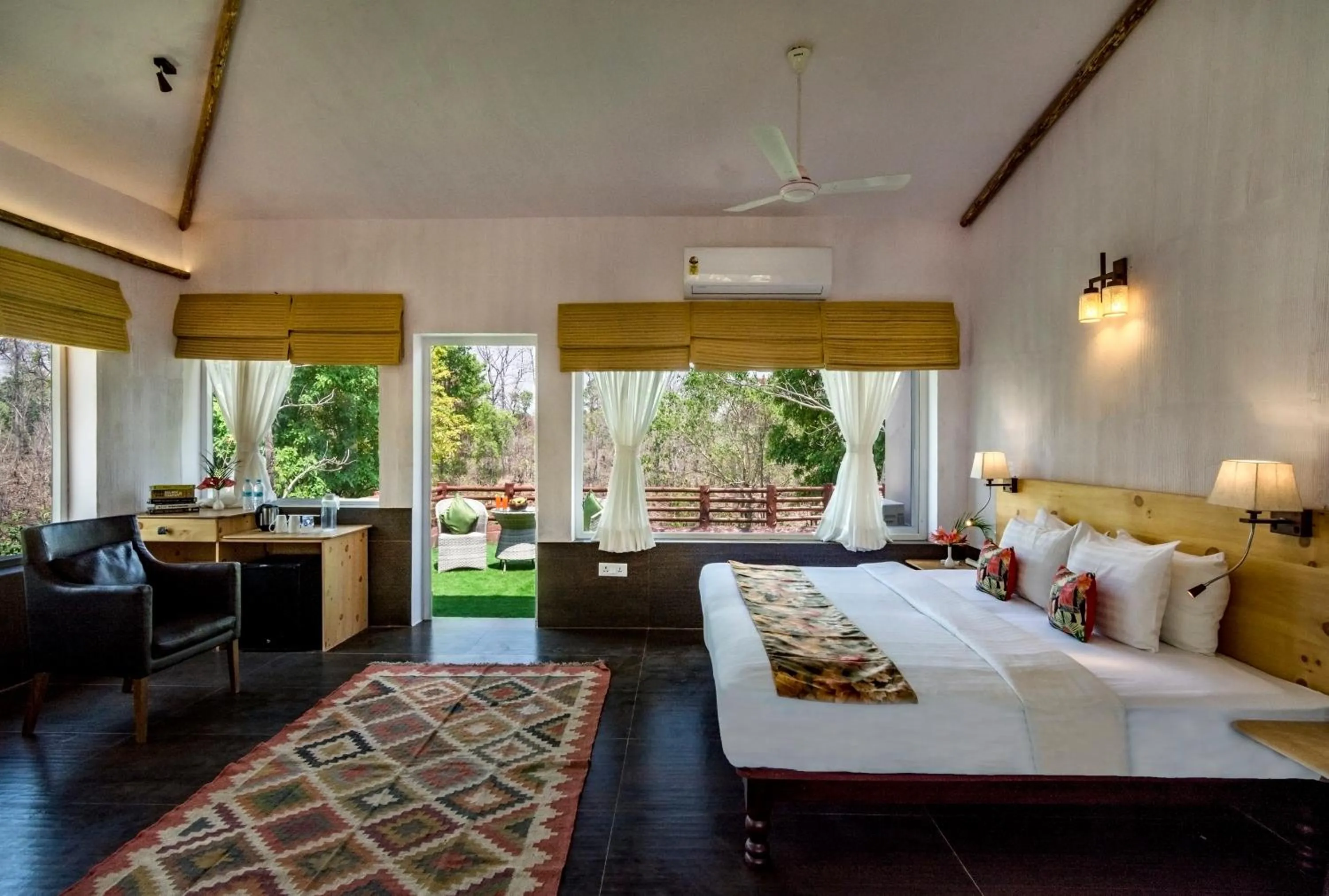 Bed in The Riverwood Forest Retreat Pench