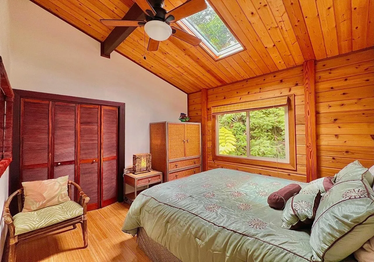 Bed in Volcano Hideaway Cabin as seen on HGTV