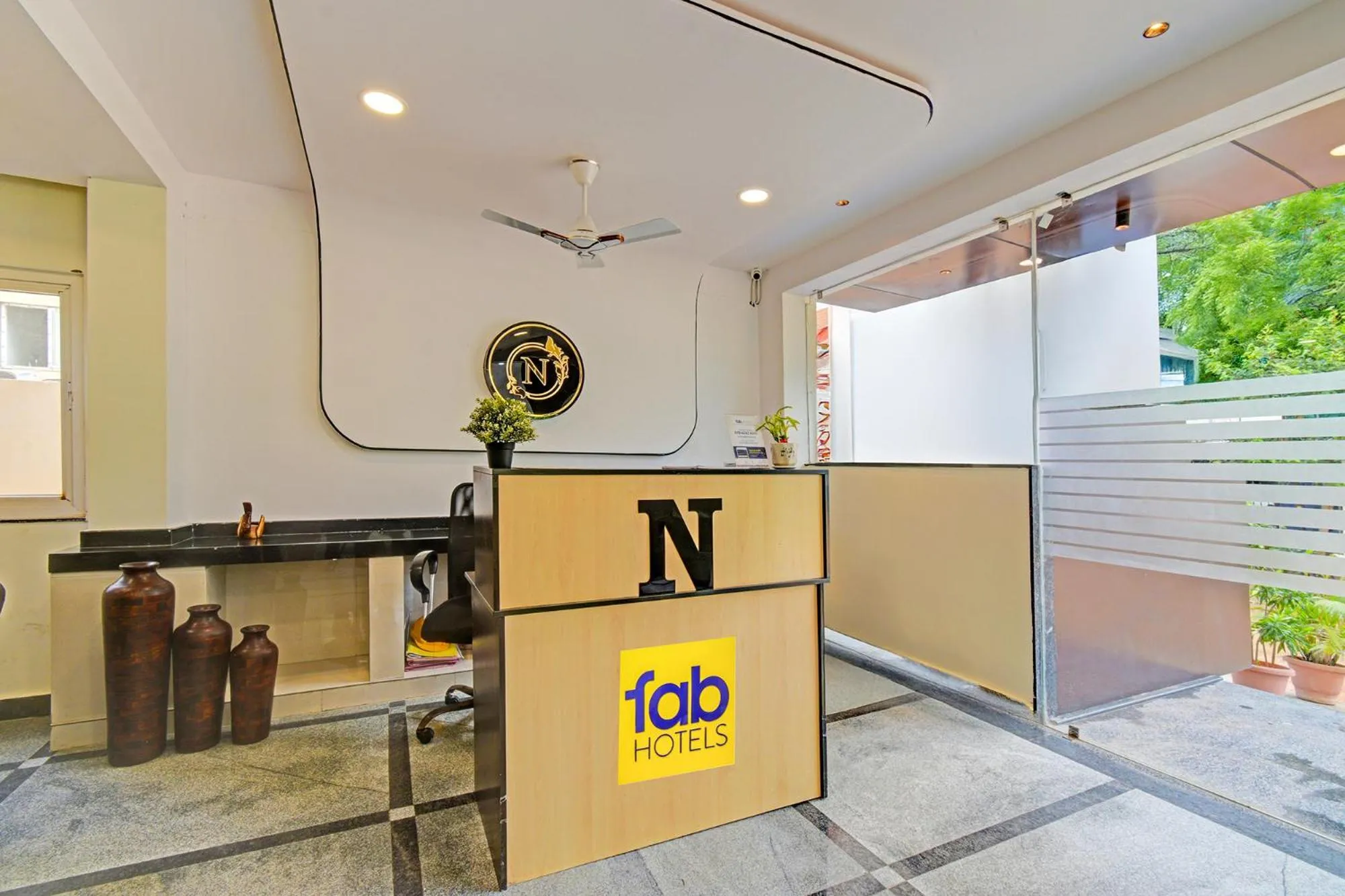 Lobby or reception in FabHotel Namaha Suites - Nr Hyderabad International Airport, Shamshabad