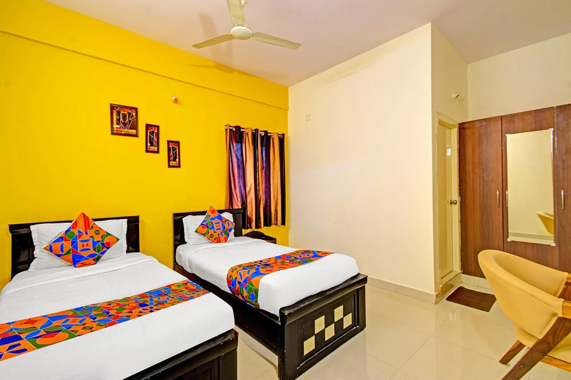 Bed in FabHotel Namaha Suites - Nr Hyderabad International Airport, Shamshabad