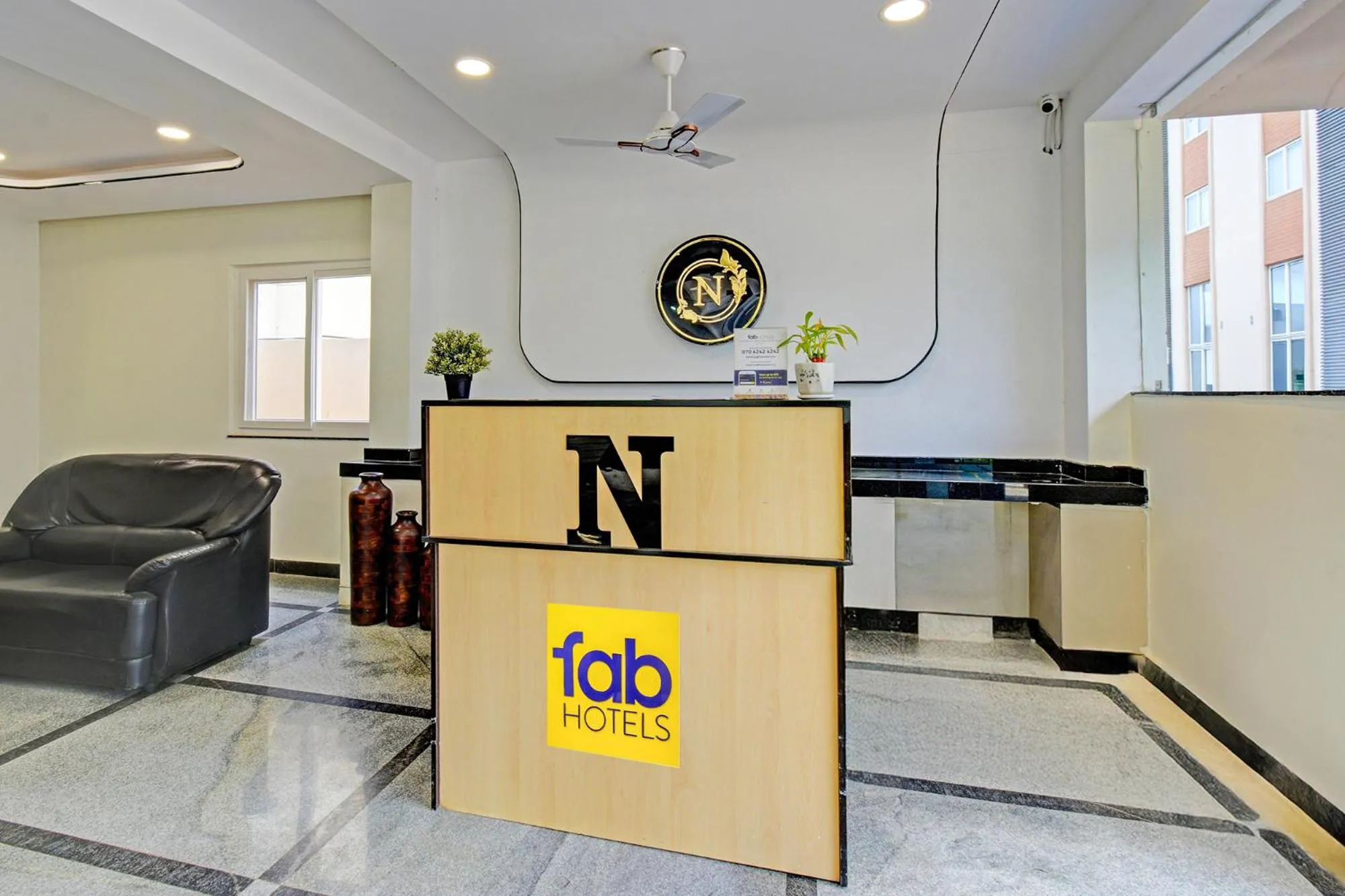 Lobby or reception in FabHotel Namaha Suites - Nr Hyderabad International Airport, Shamshabad