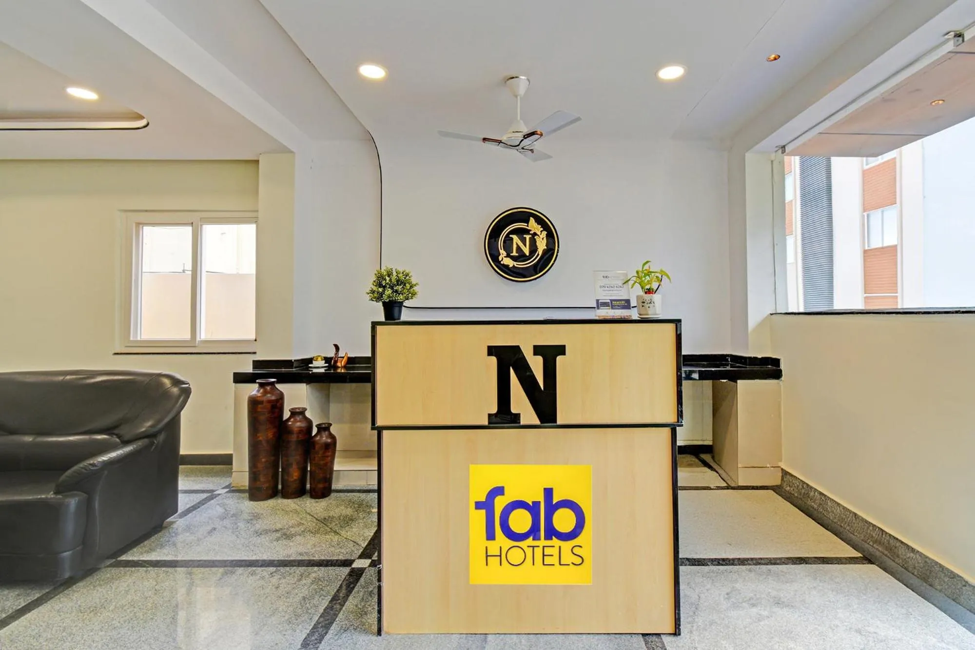Lobby or reception in FabHotel Namaha Suites - Nr Hyderabad International Airport, Shamshabad
