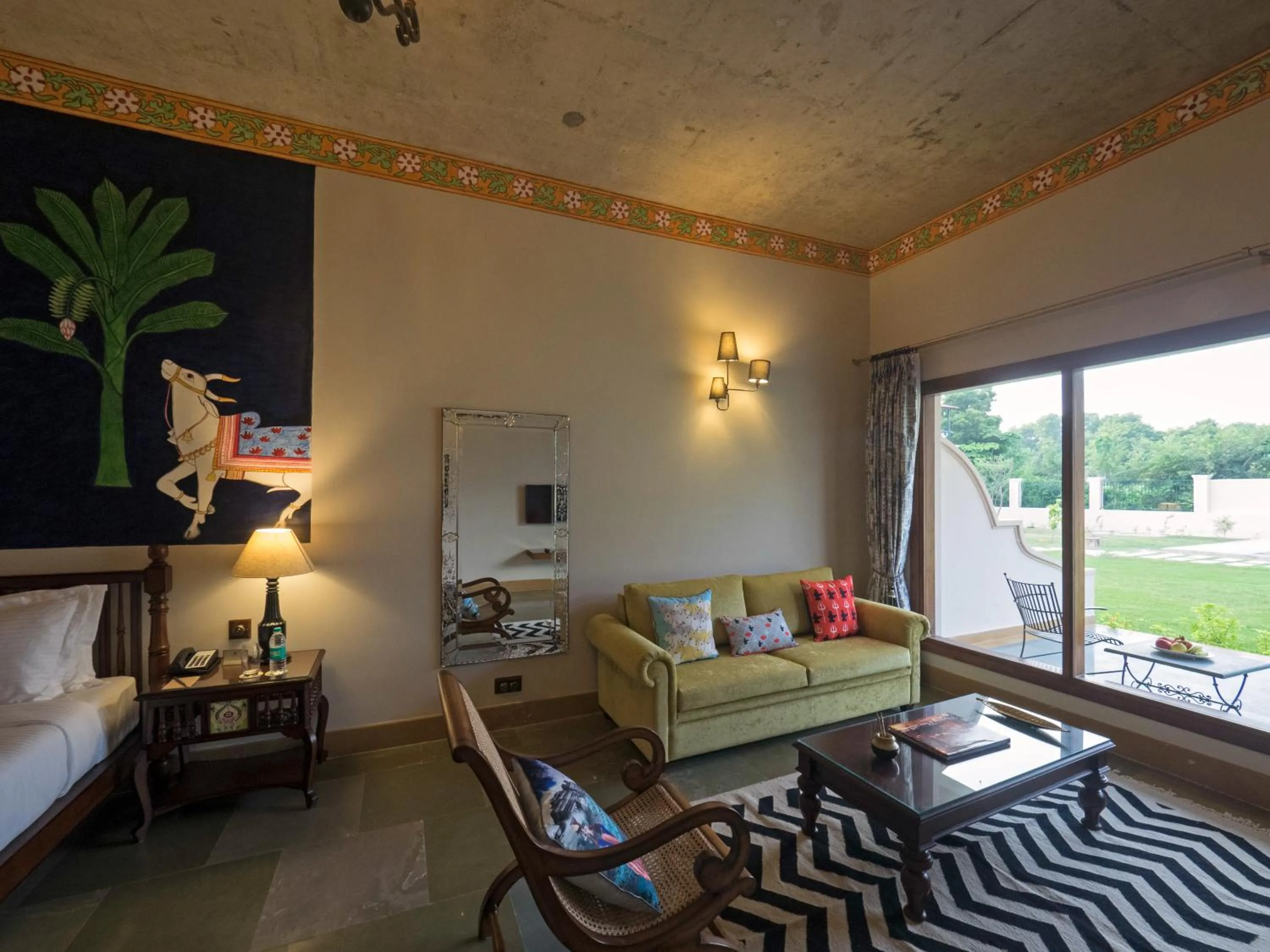 Seating area in Tree of Life Resort & Spa Varanasi