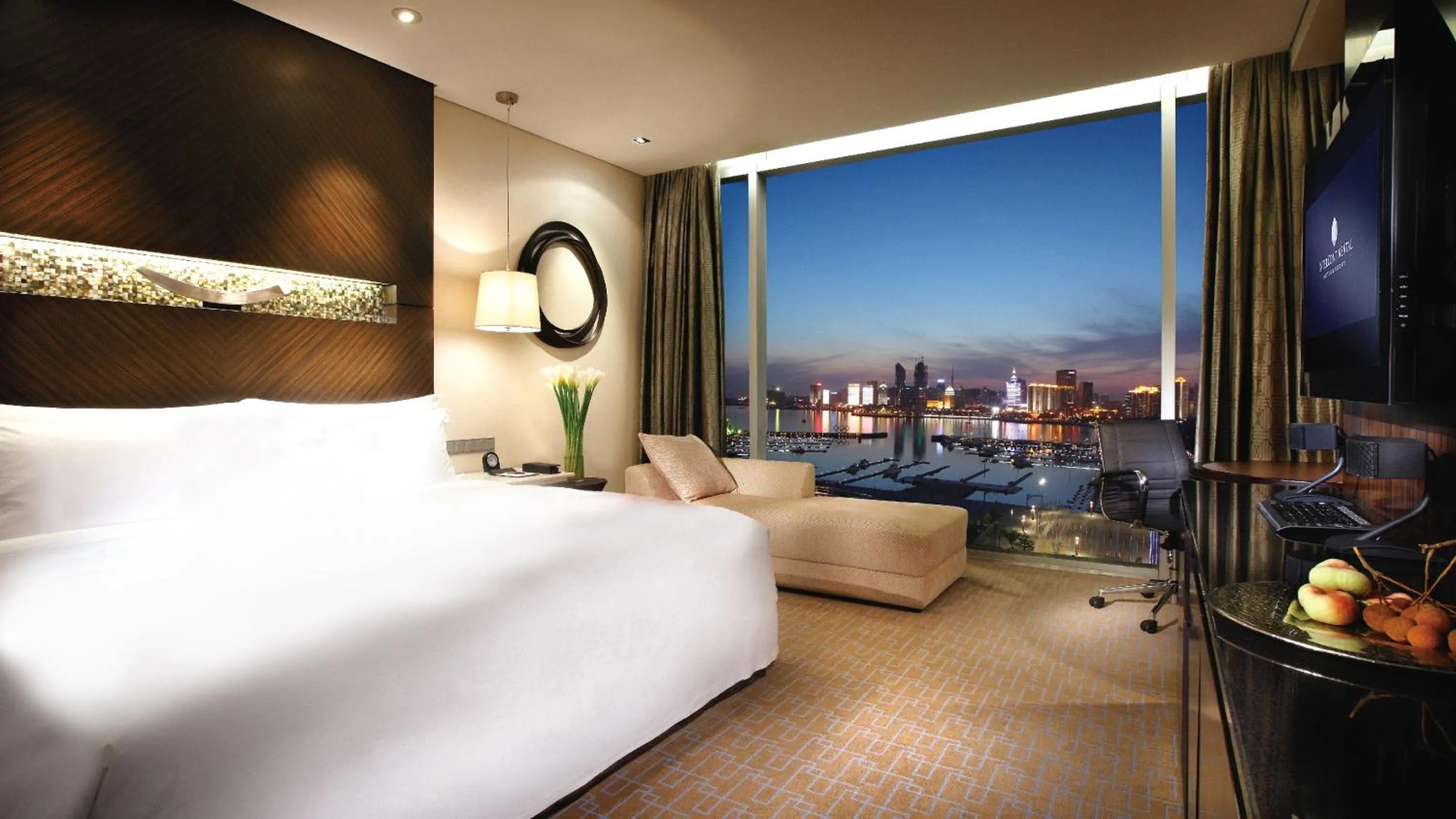 Property building, Bed in InterContinental Qingdao by IHG