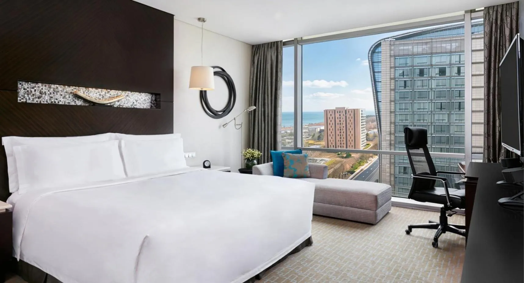 Property building, Bed in InterContinental Qingdao by IHG