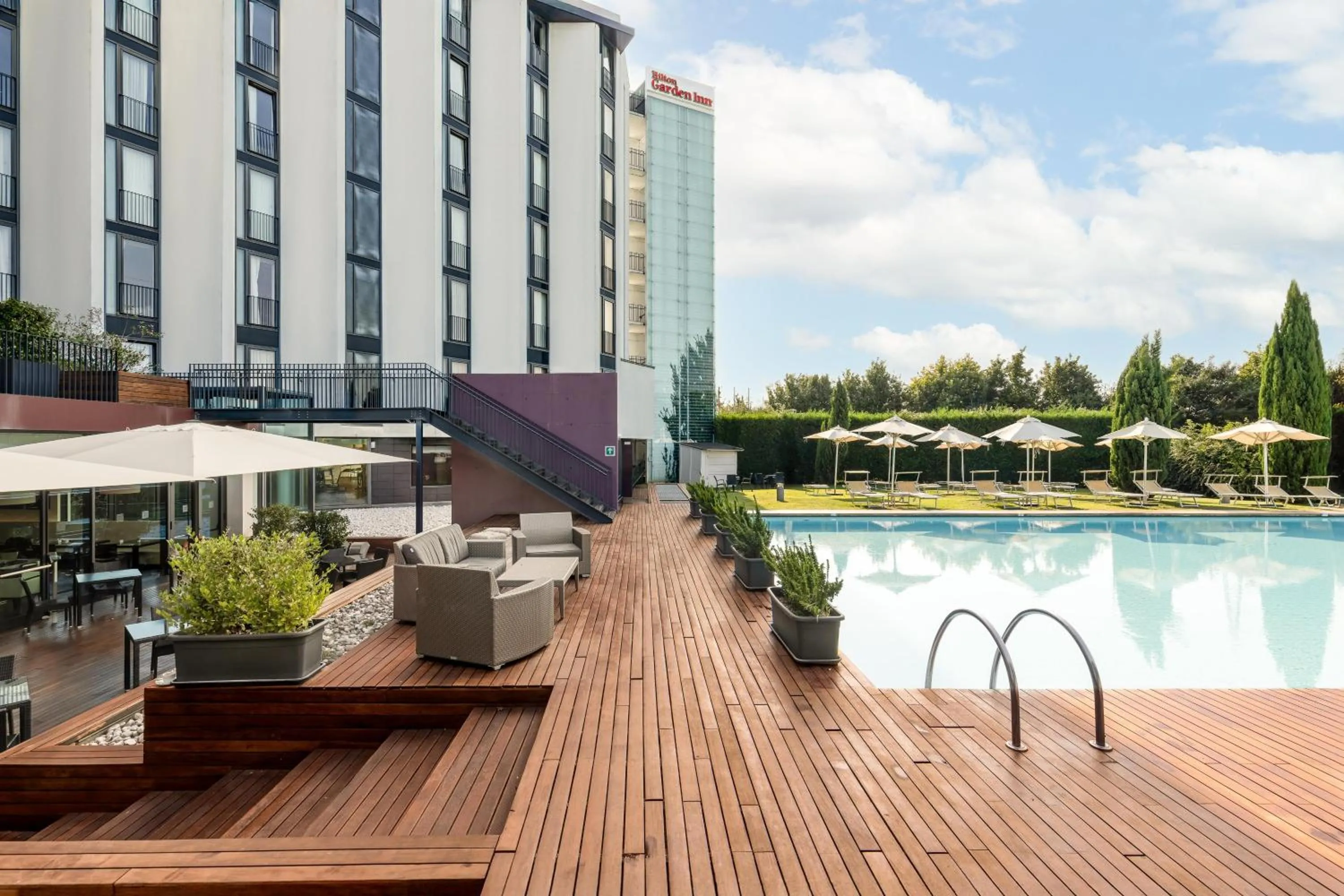 Pool view in Hilton Garden Inn Venice Mestre