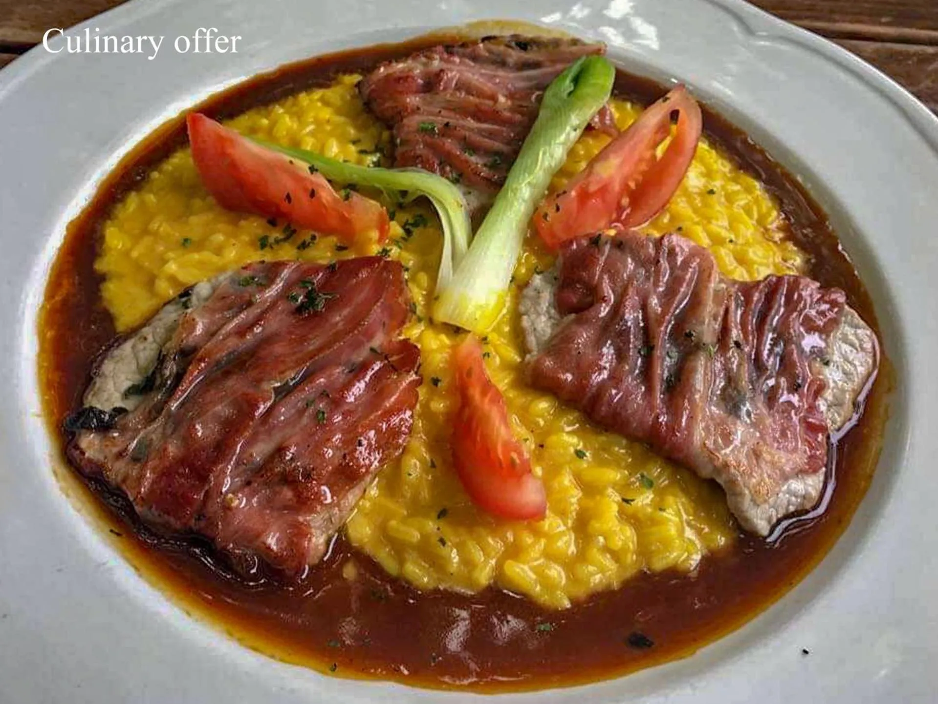 Food close-up in Hotel Restaurant Rätia
