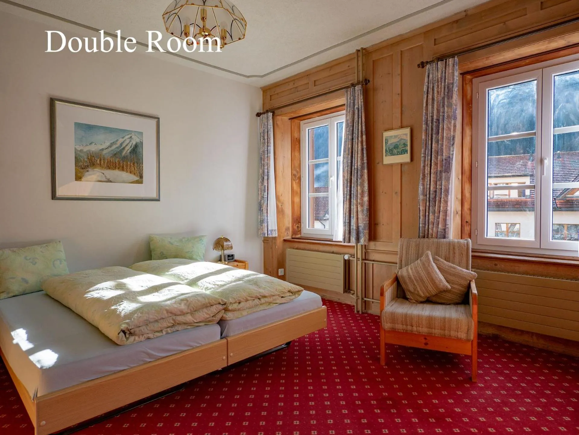 Photo of the whole room, Bed in Hotel Restaurant Rätia