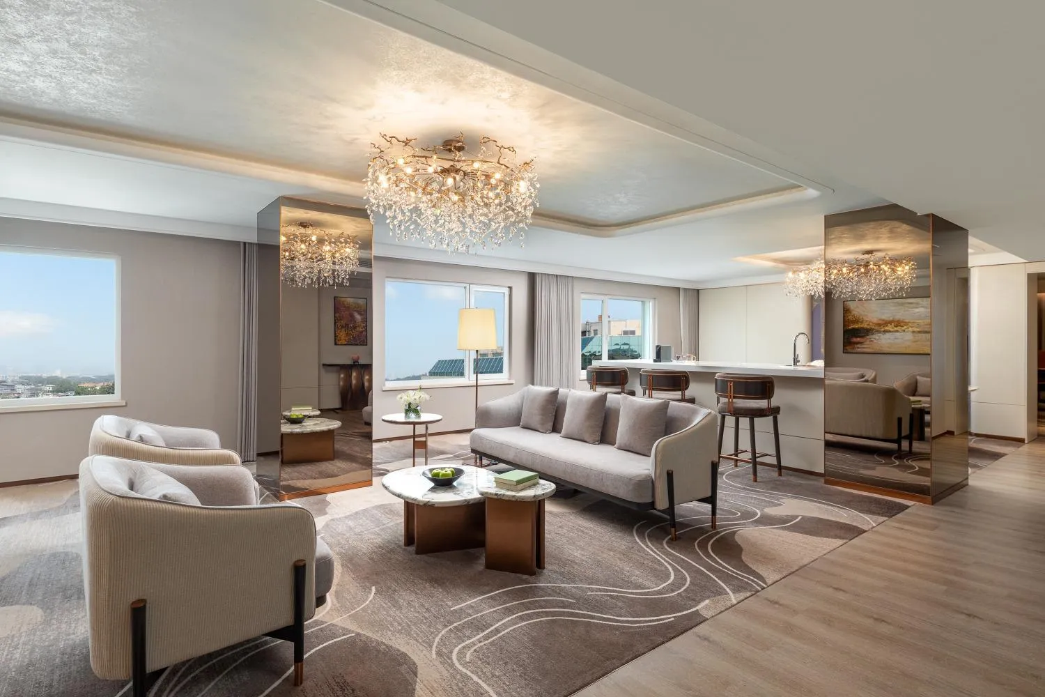 Living room in Sunworld Dynasty Hotel Beijing Wangfujing