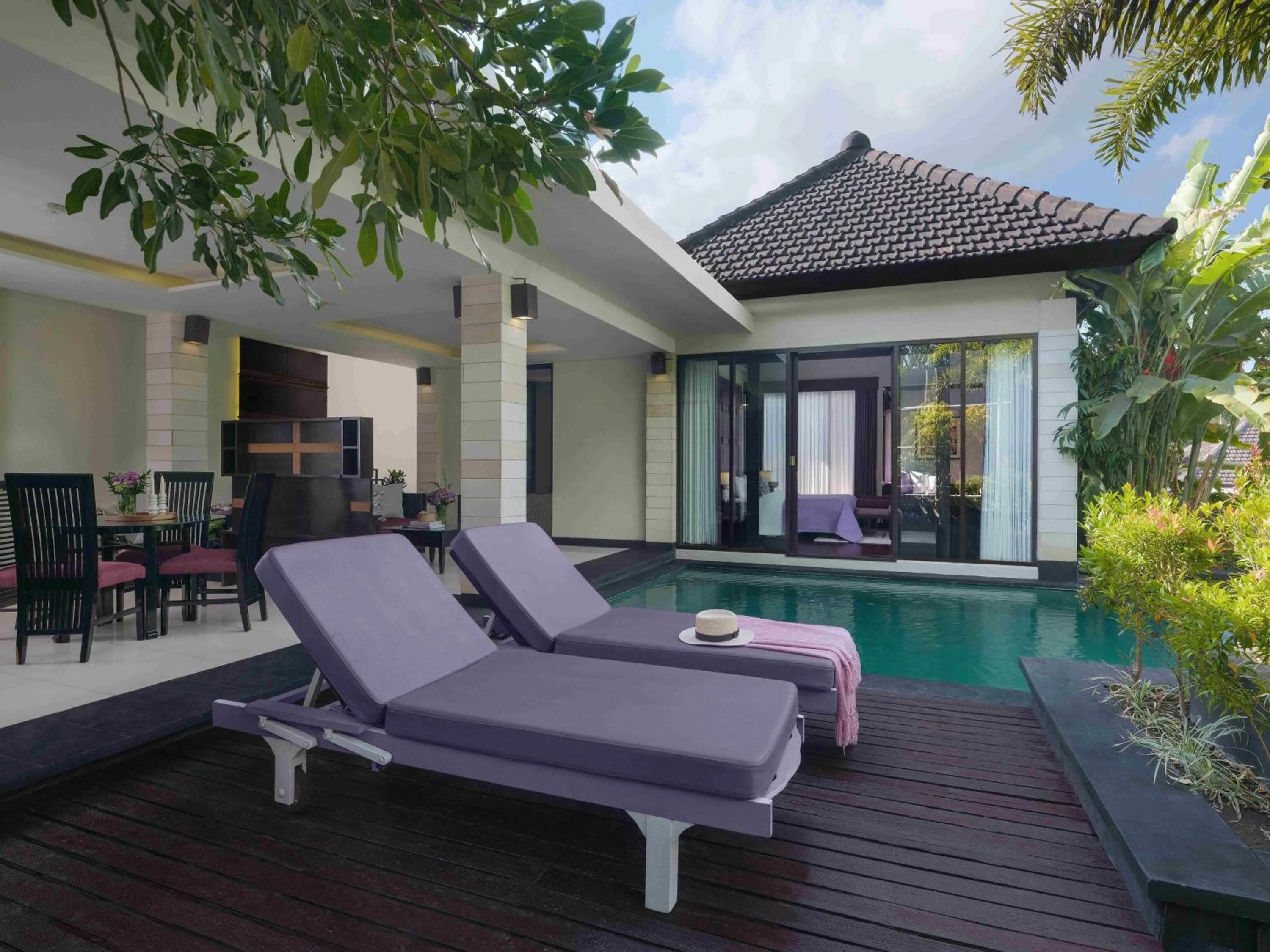 Seating area in The Ayu Kintamani Villa at Toya Devasya