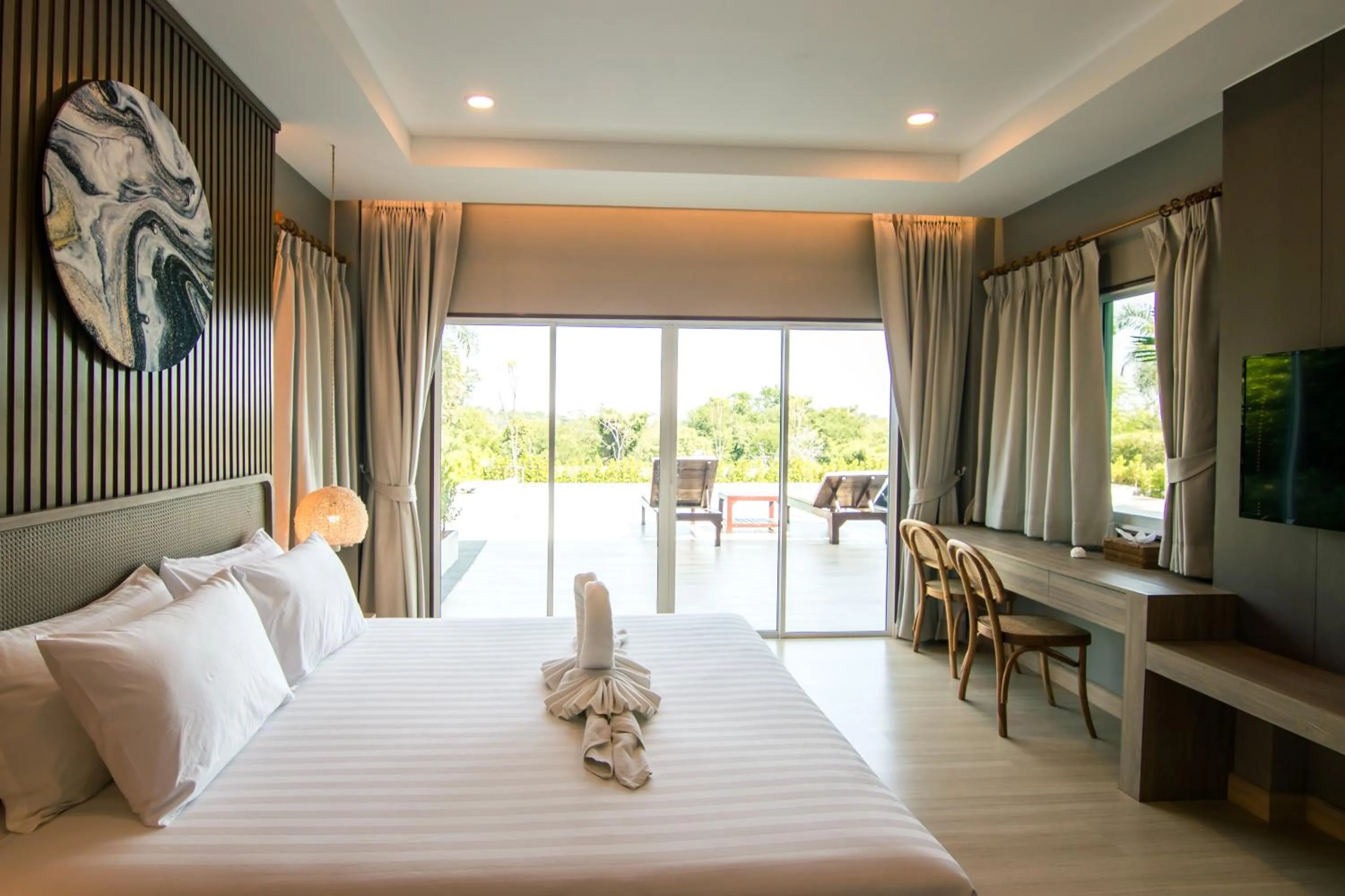 Bed in SeaRidge Hua Hin Resort & Poolvilla
