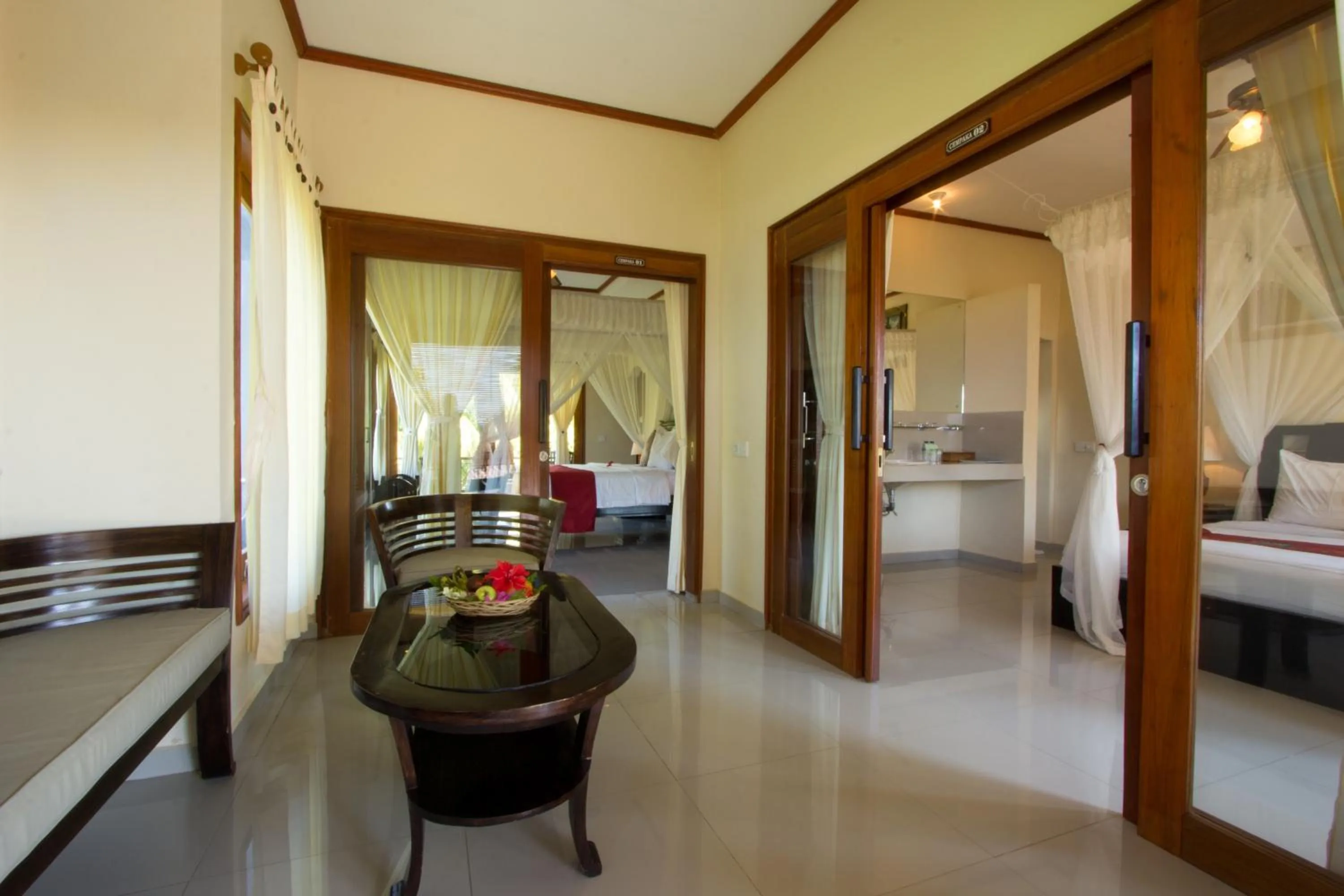 Living room, Bed in Arya Amed Beach Resort and Dive Center