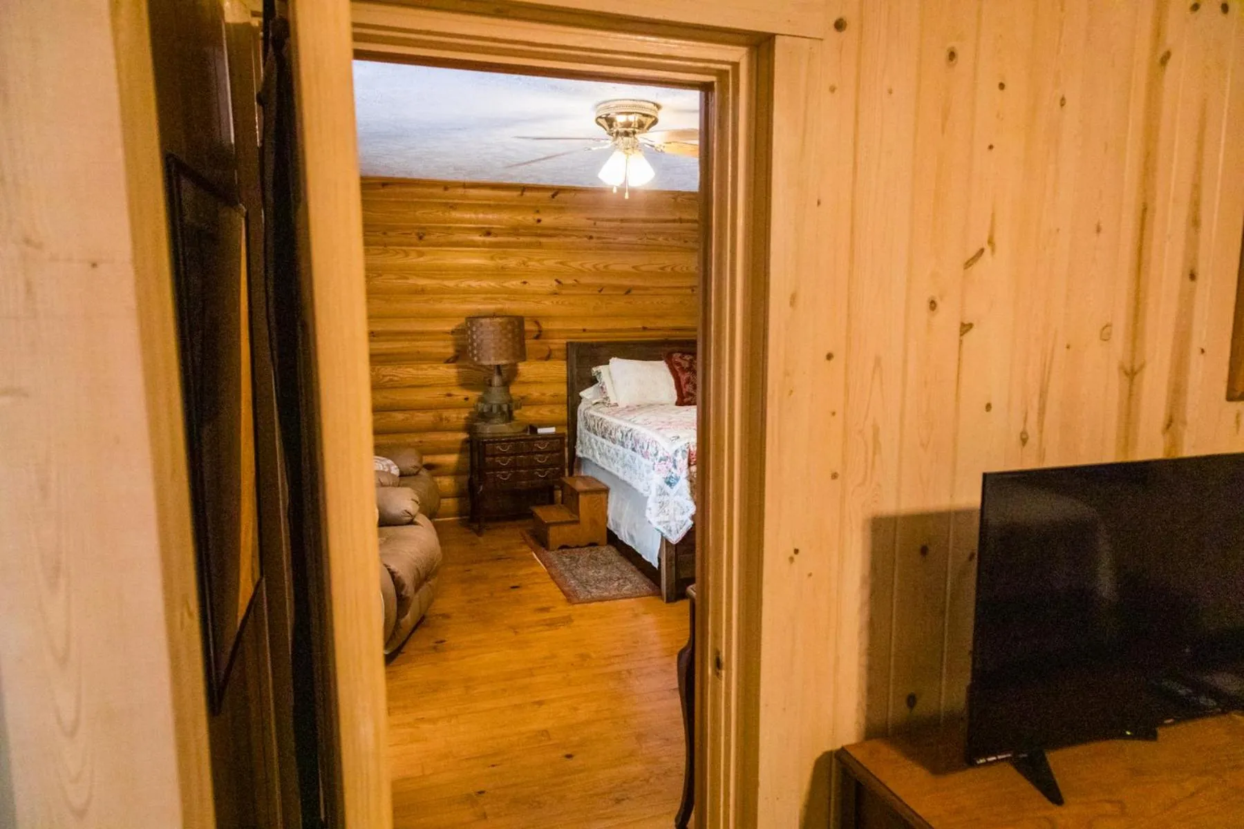 View (from property/room), Bed in Mountain Aire Cottages, Inn, & Glamping