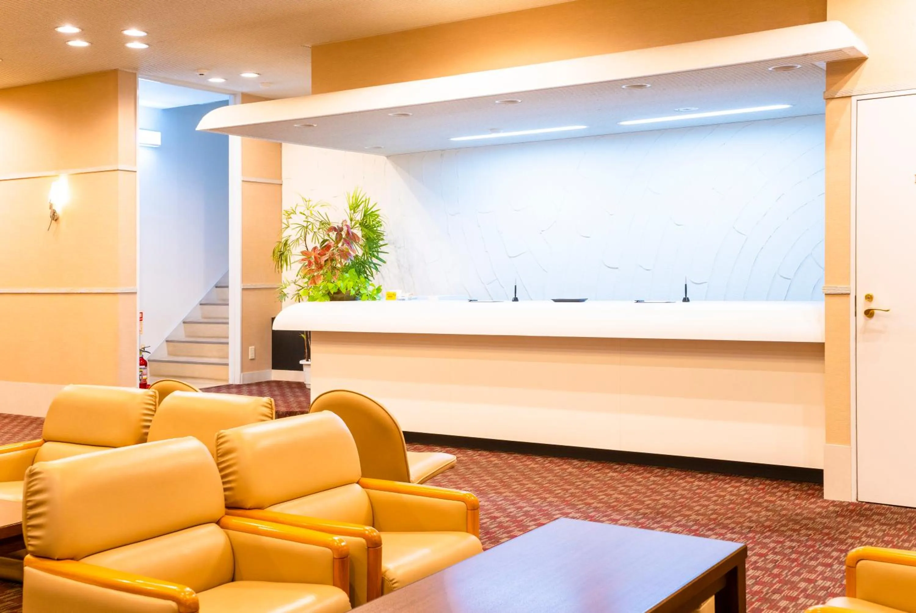 Lobby or reception in Kumamoto Ichibamae Business Kurenai Hotel
