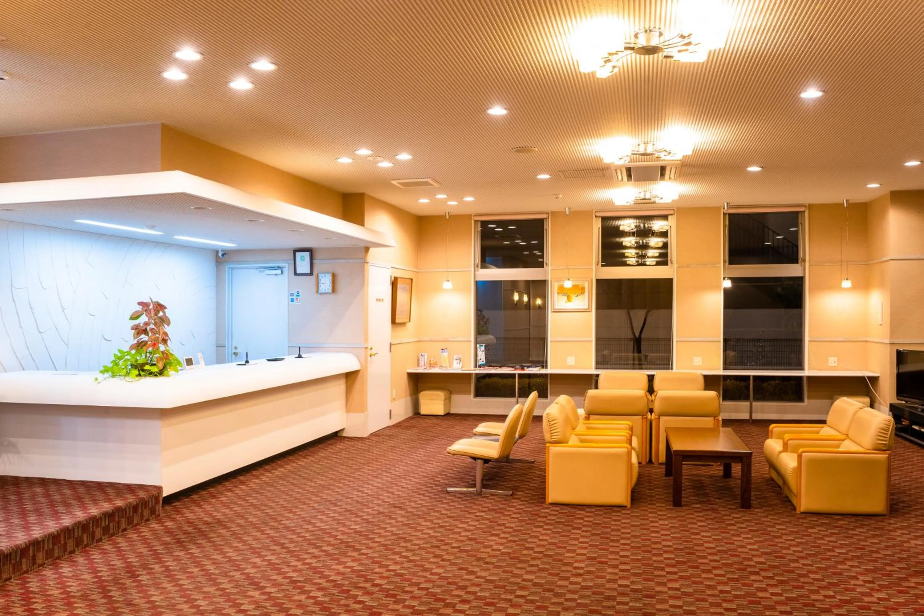 Lobby or reception in Kumamoto Ichibamae Business Kurenai Hotel
