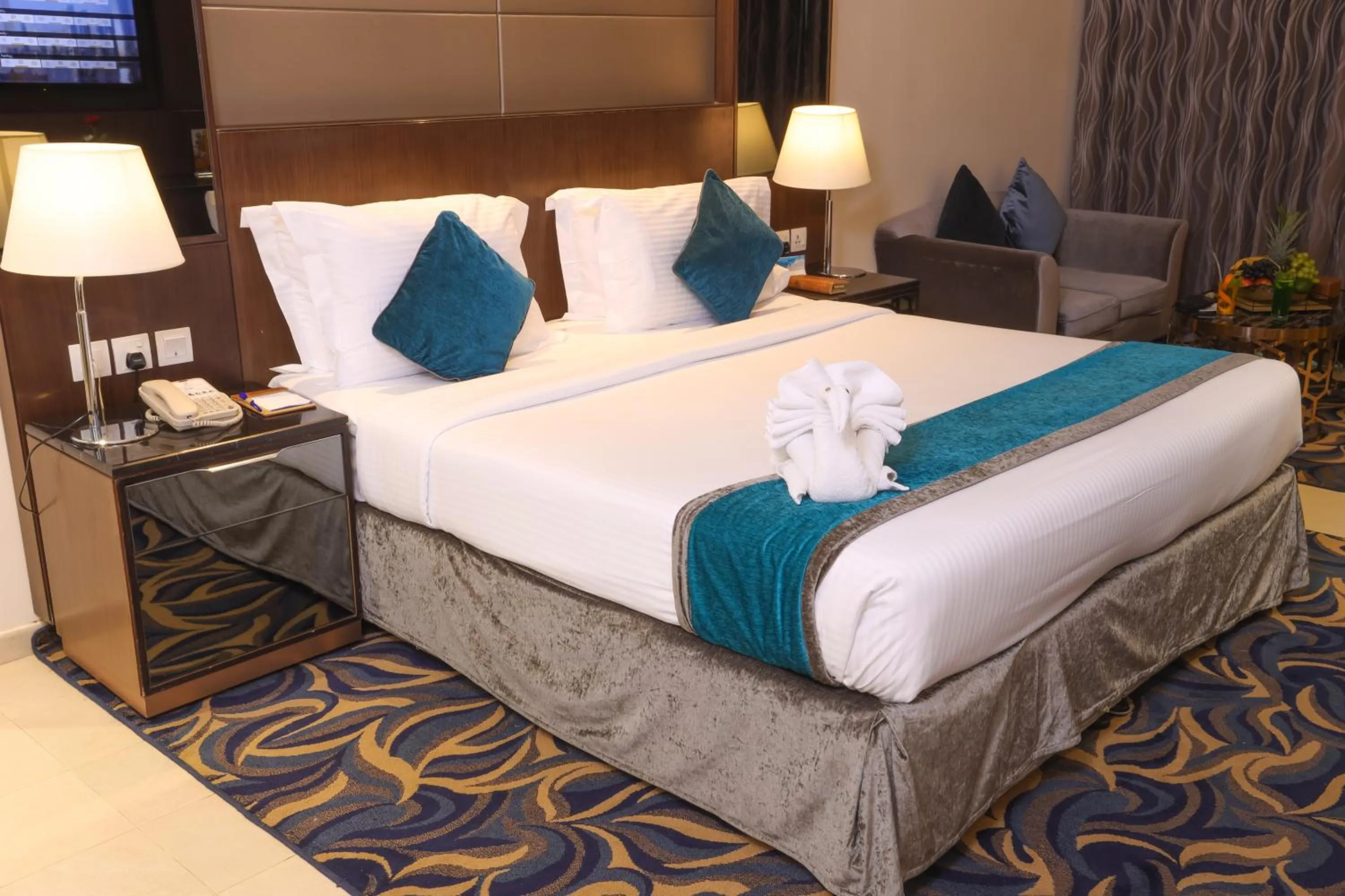 Bed in Omega Hotel Dubai