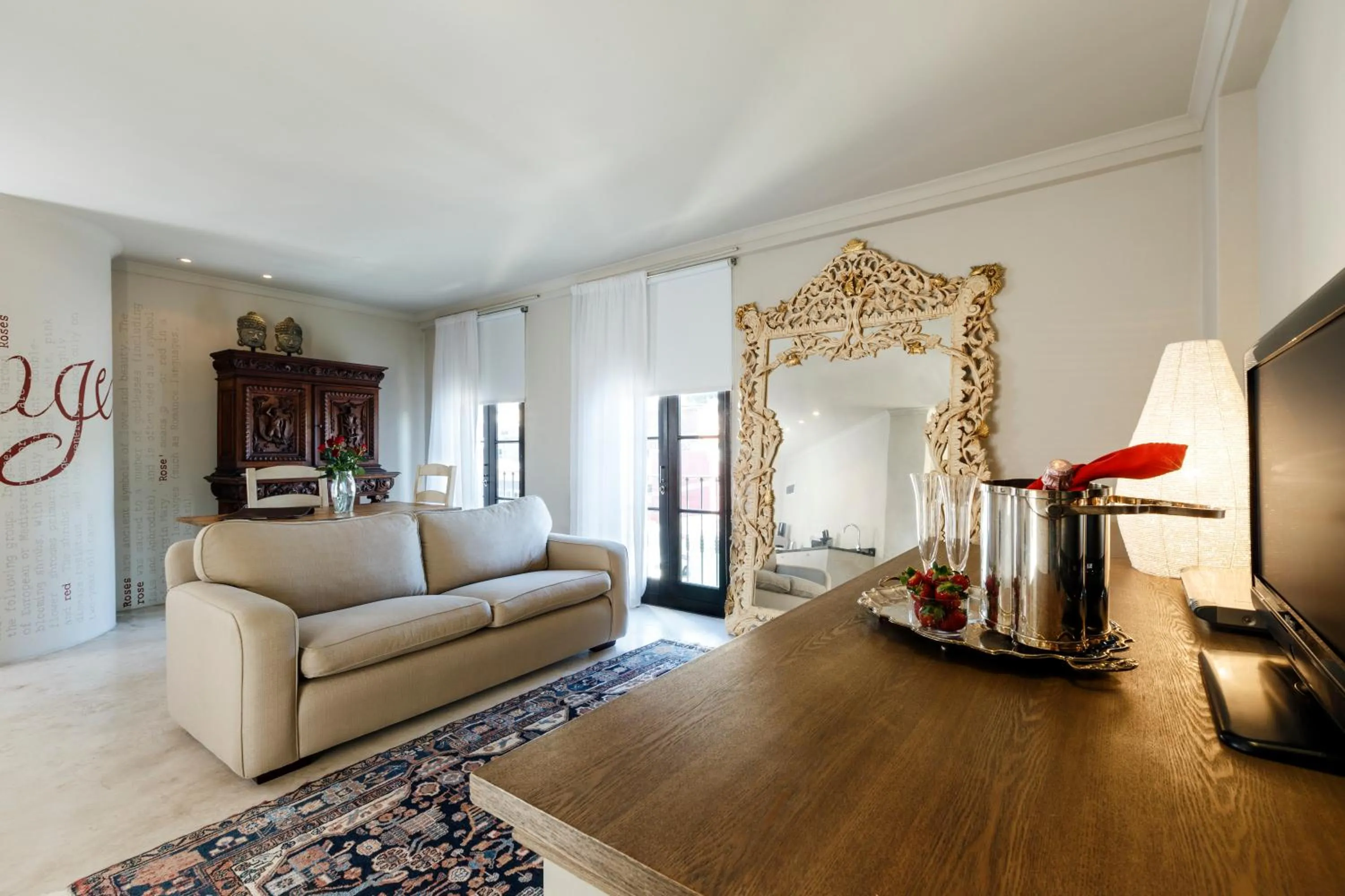 Seating area in Rouge on Rose Boutique Hotel