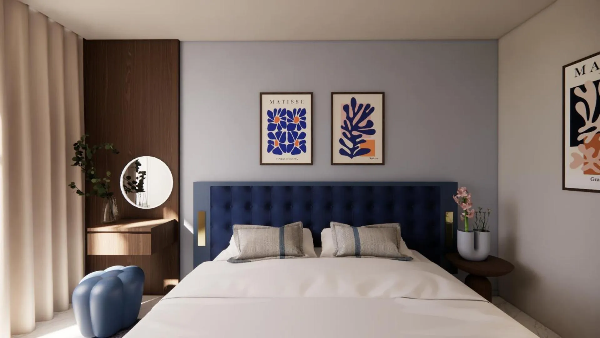 Bed in Hotel Beau Rivage