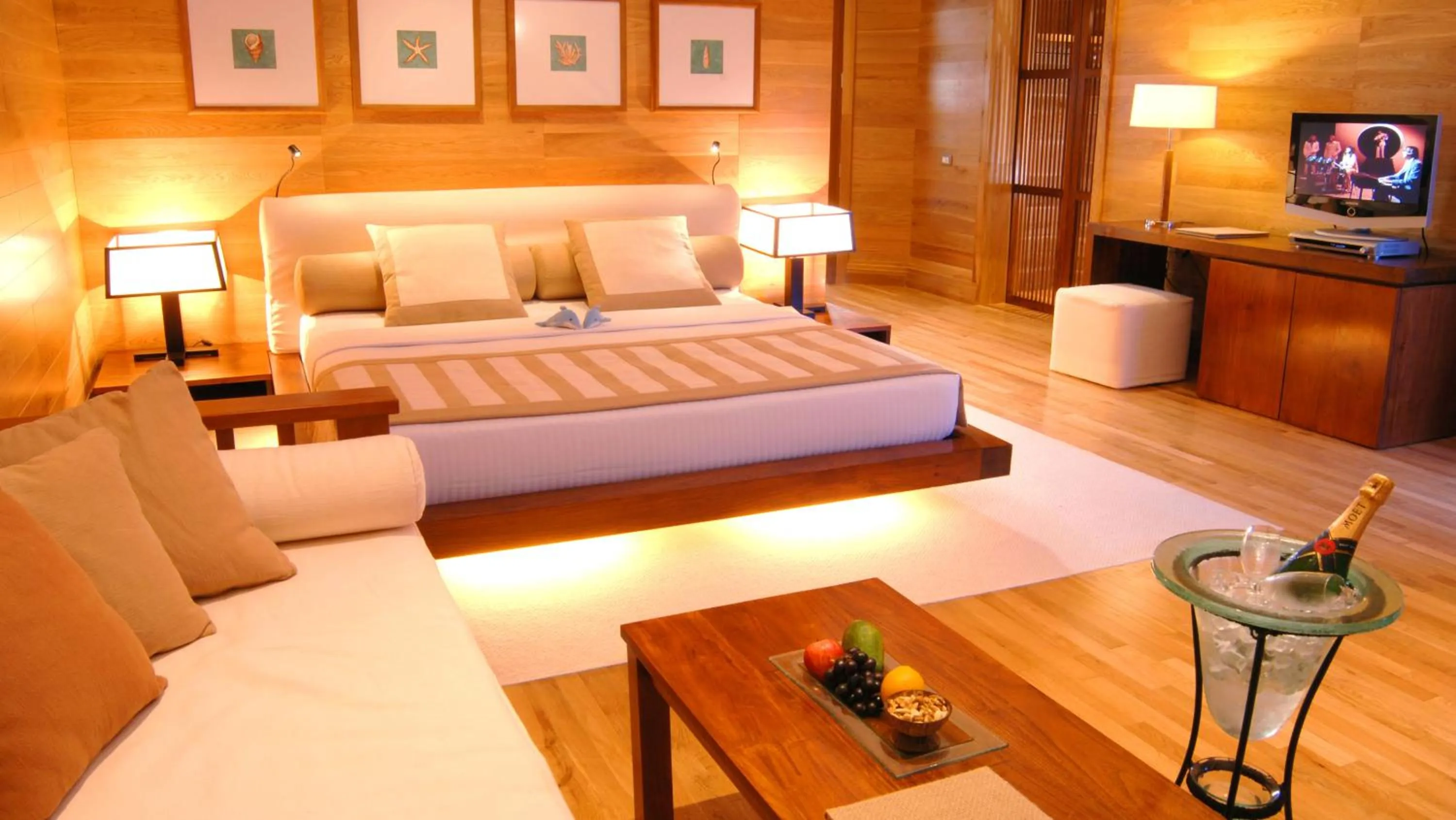 Bedroom, Bed in Adaaran Prestige Water Villas - with Dine around Premium All inclusive - 24 hours