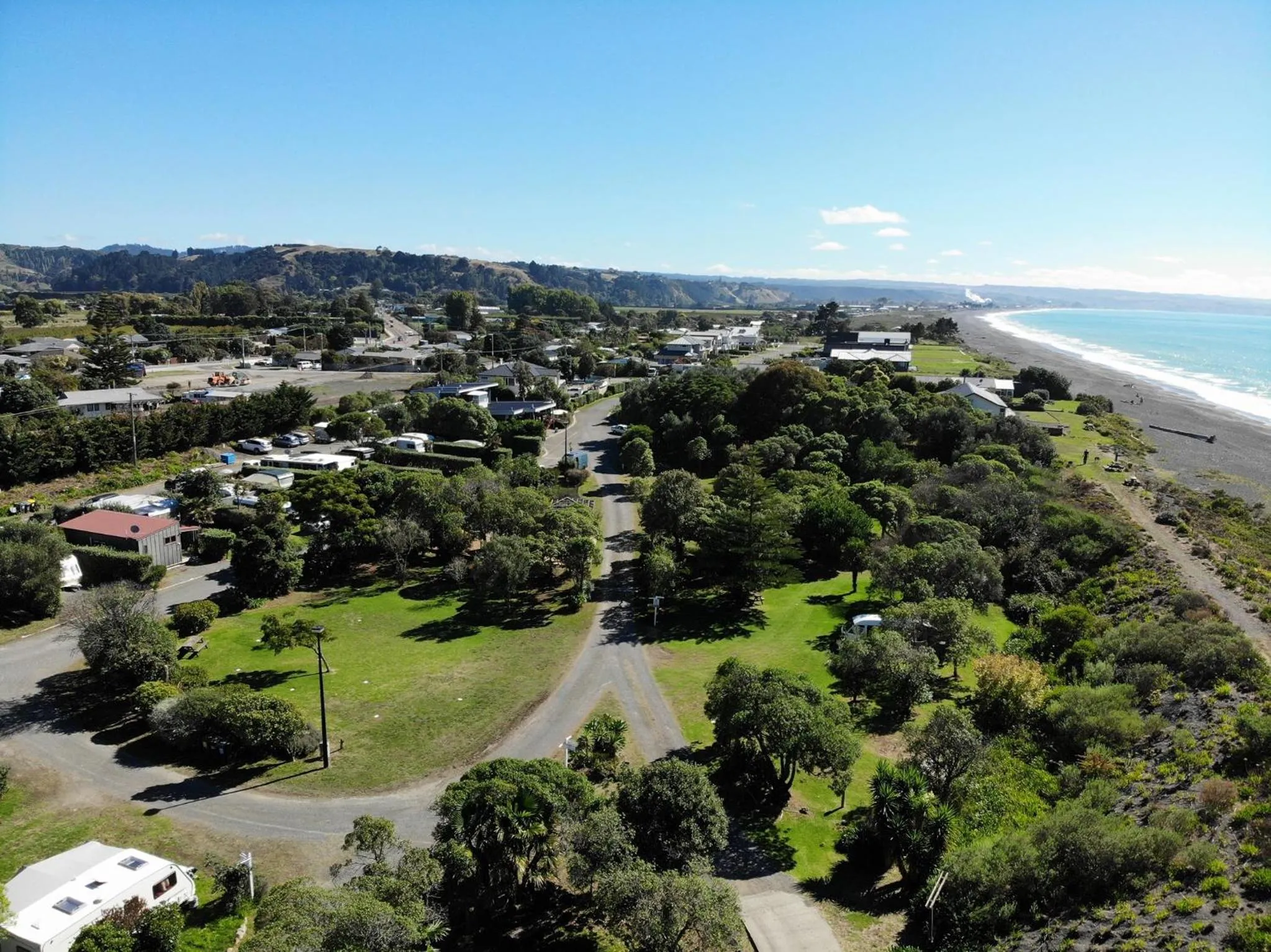 Bird's eye view in Napier Beach TOP 10 Holiday Park & Motels