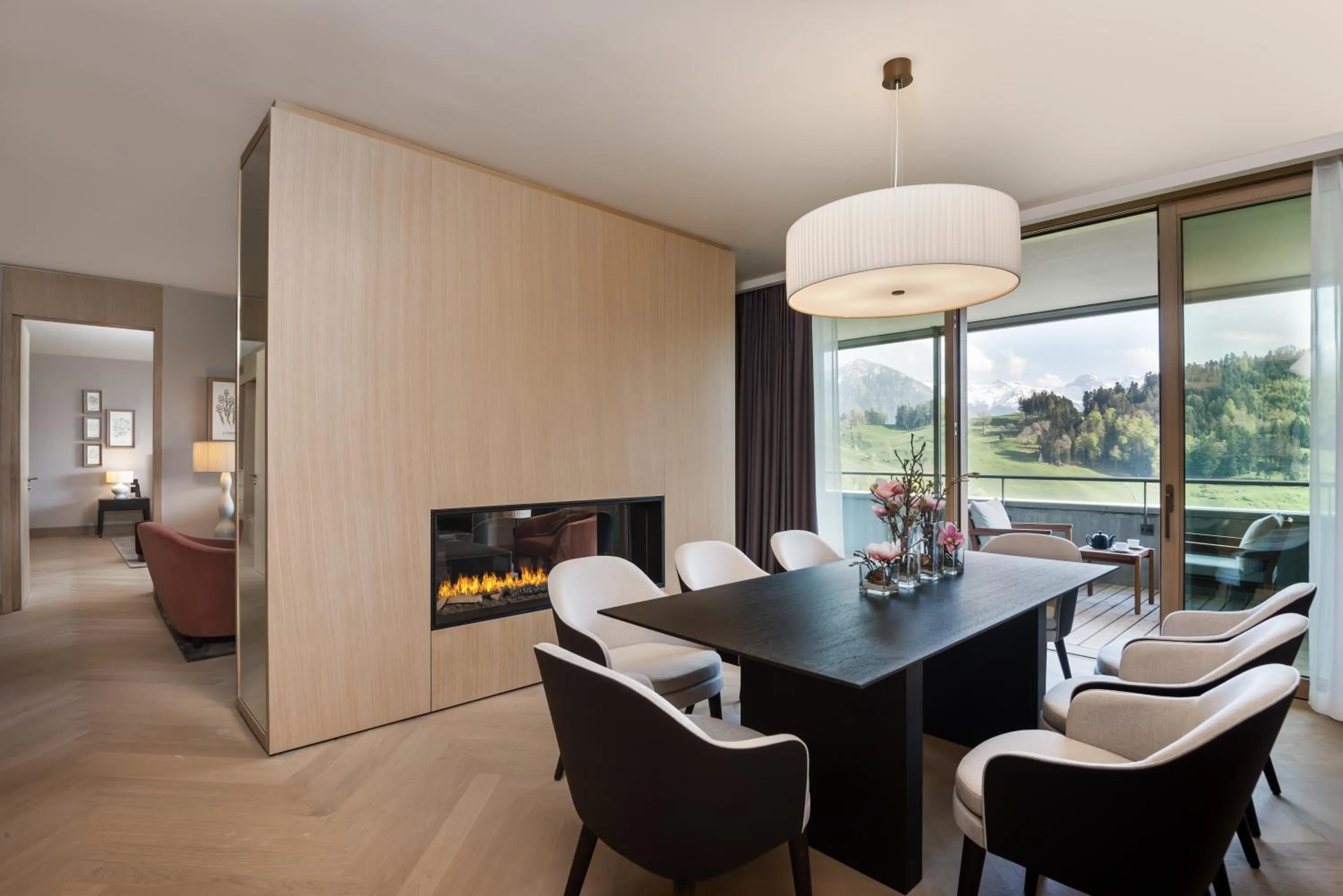 Dining area in Waldhotel by Bürgenstock
