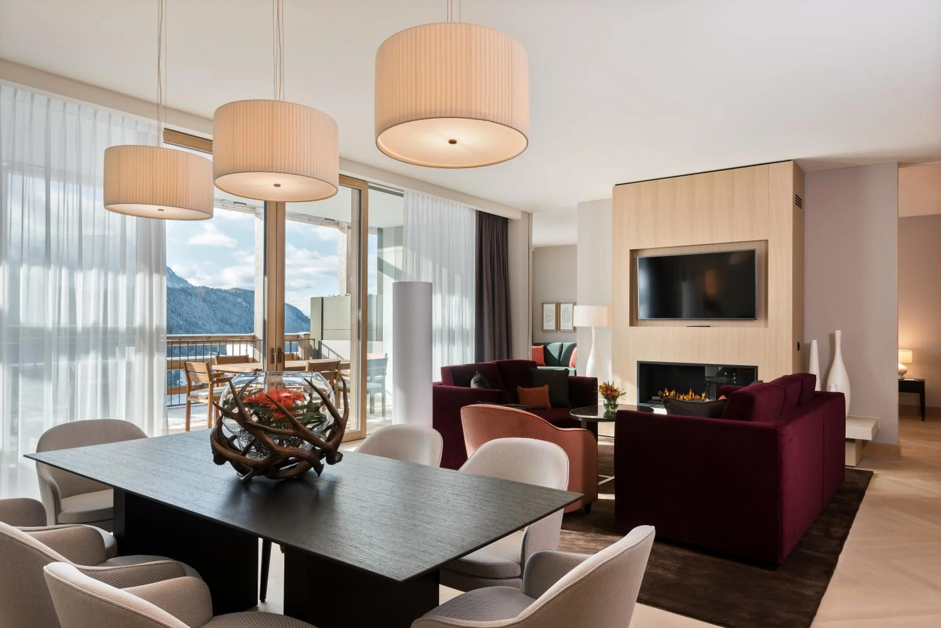Living room in Waldhotel by Bürgenstock