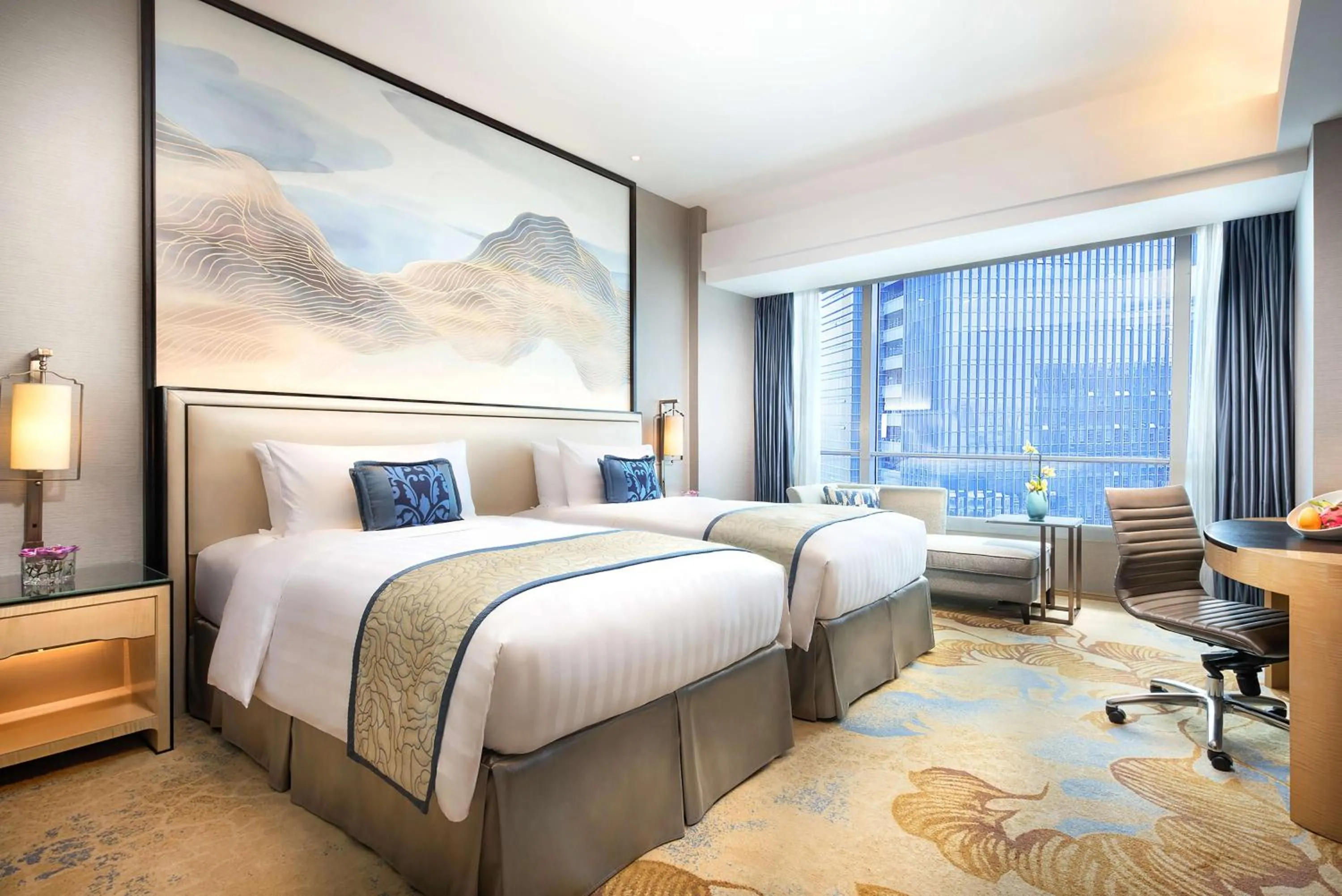 Photo of the whole room, Bed in Shangri-La Xiamen