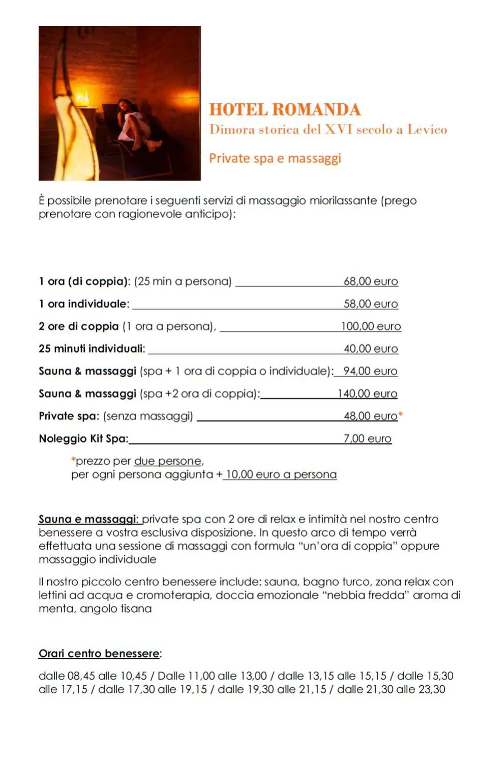 Spa and wellness centre/facilities in Hotel Romanda