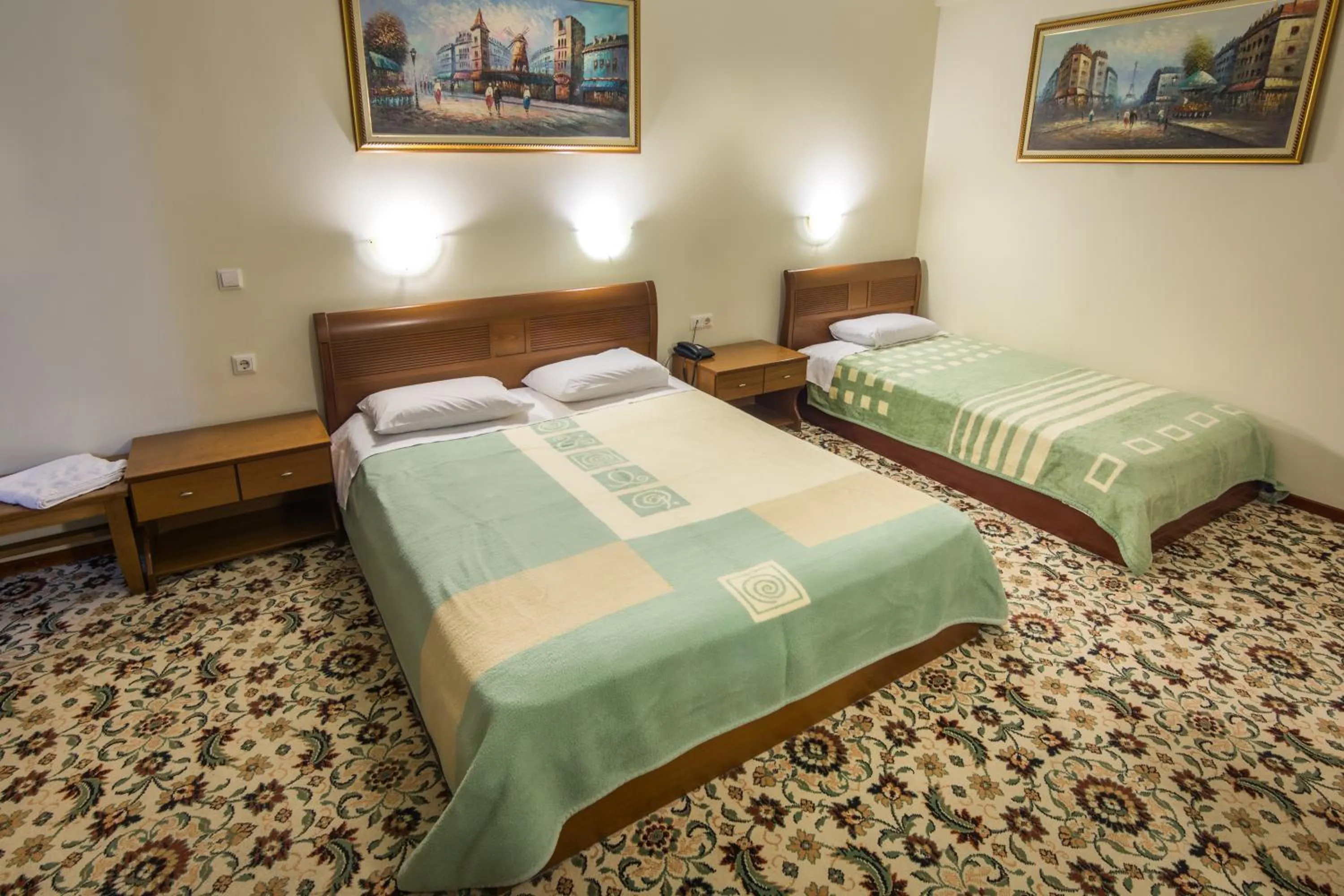 Bed in Hotel Alexandros