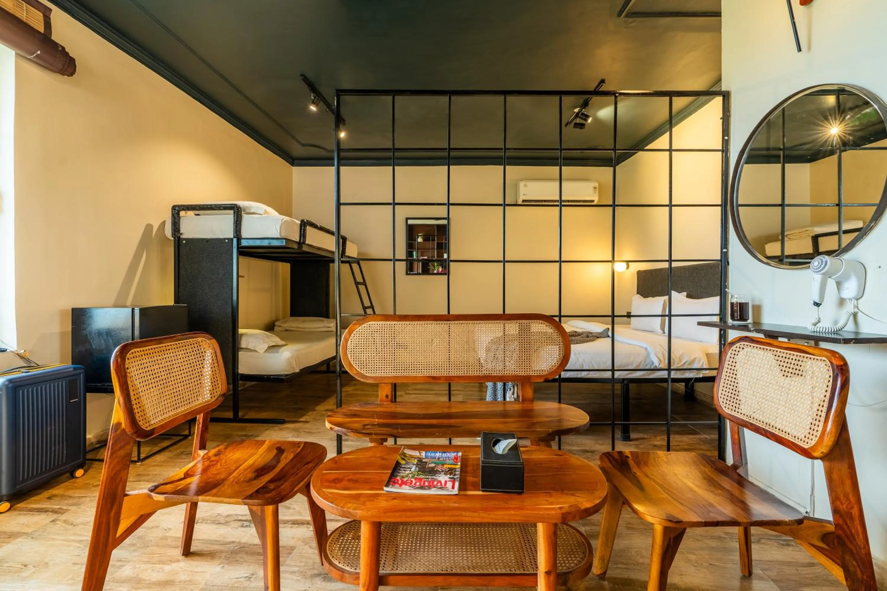 Seating area in Minimalist One Hauz Khas Village