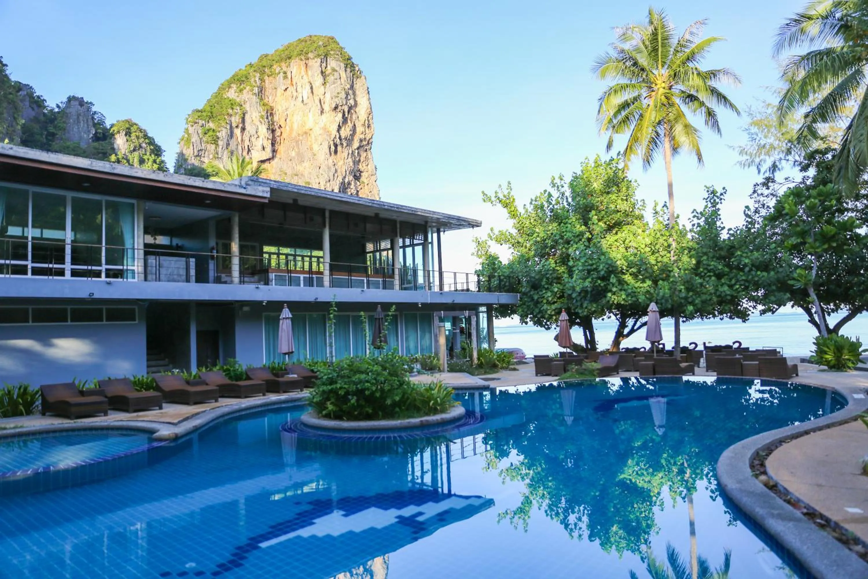 Pool view in Sand Sea Resort Railay Beach
