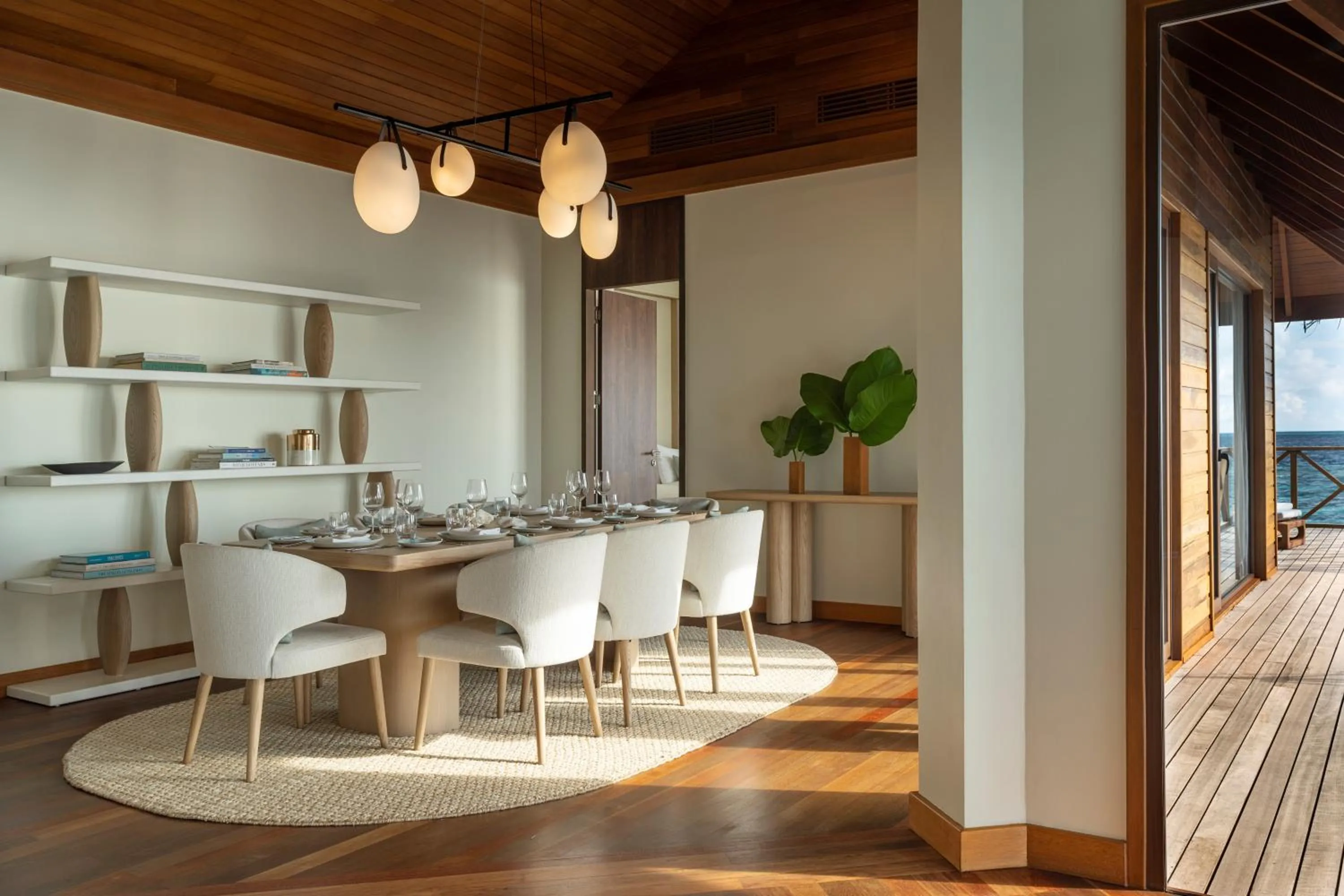 Dining area in Huvafen Fushi Maldives