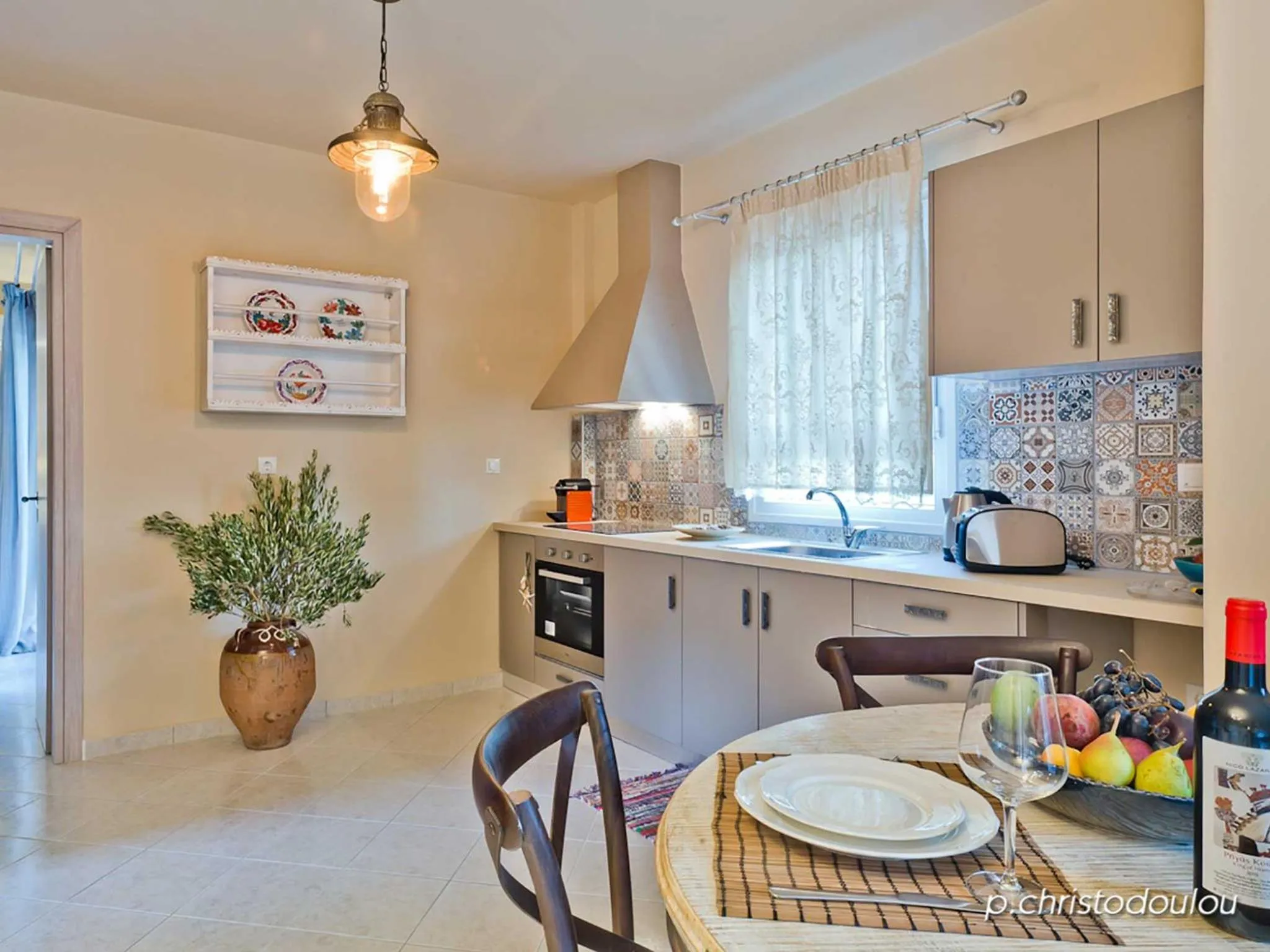Kitchen or kitchenette in Elaia Villas