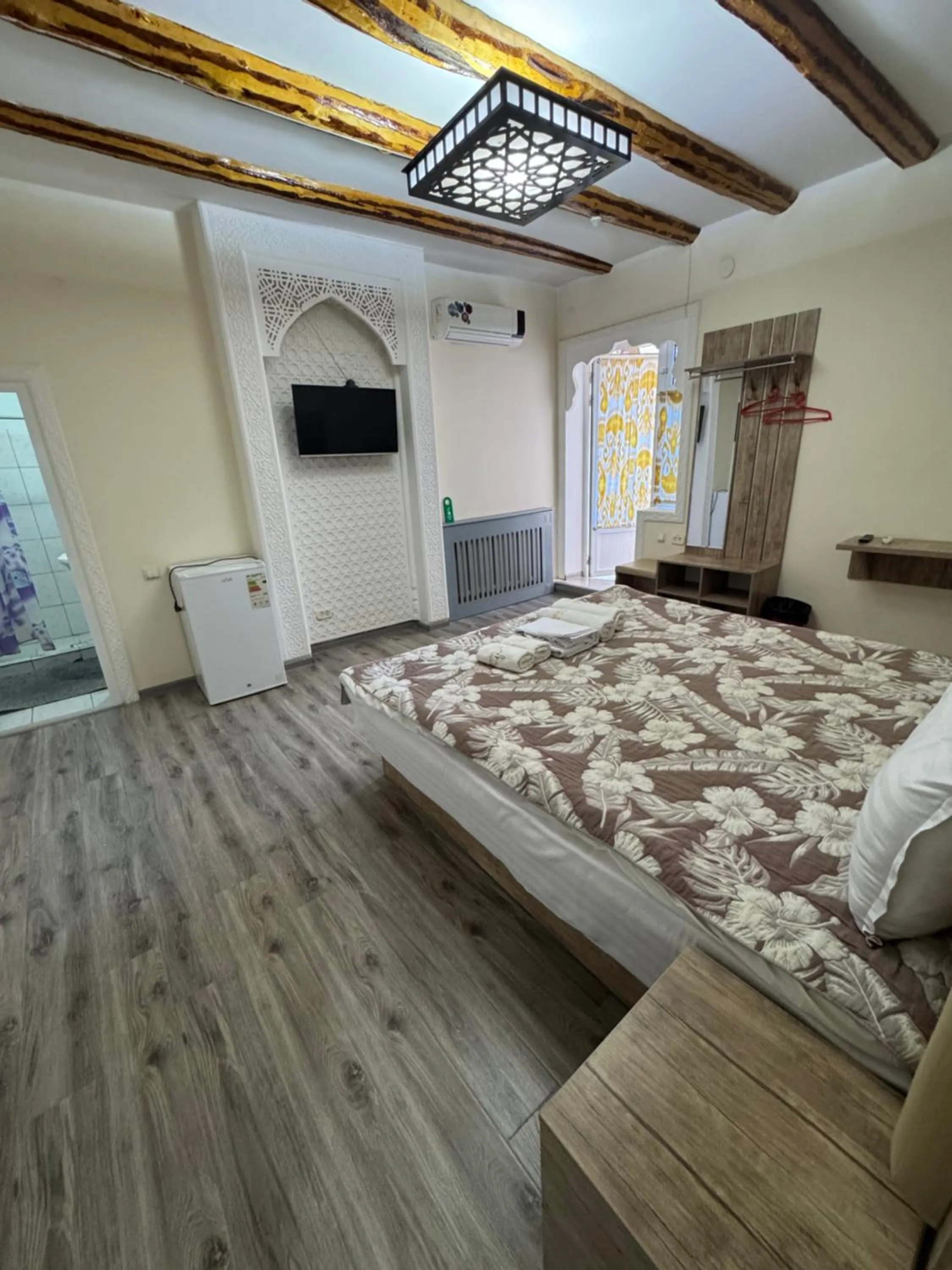 Bed in Bukhara house hotel