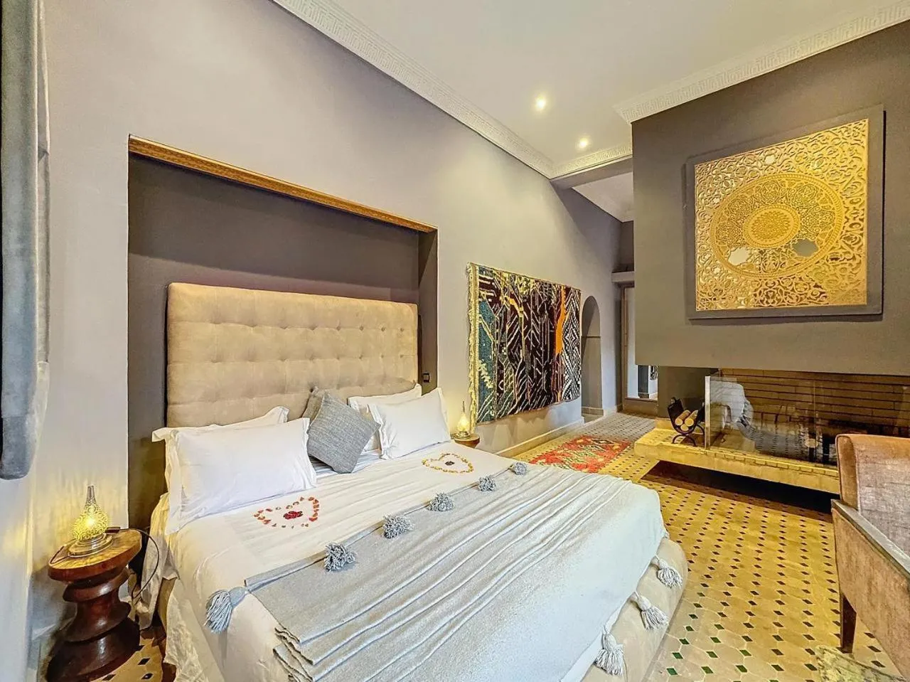 View (from property/room), Bed in Le Medina Privilège Riad & Spa