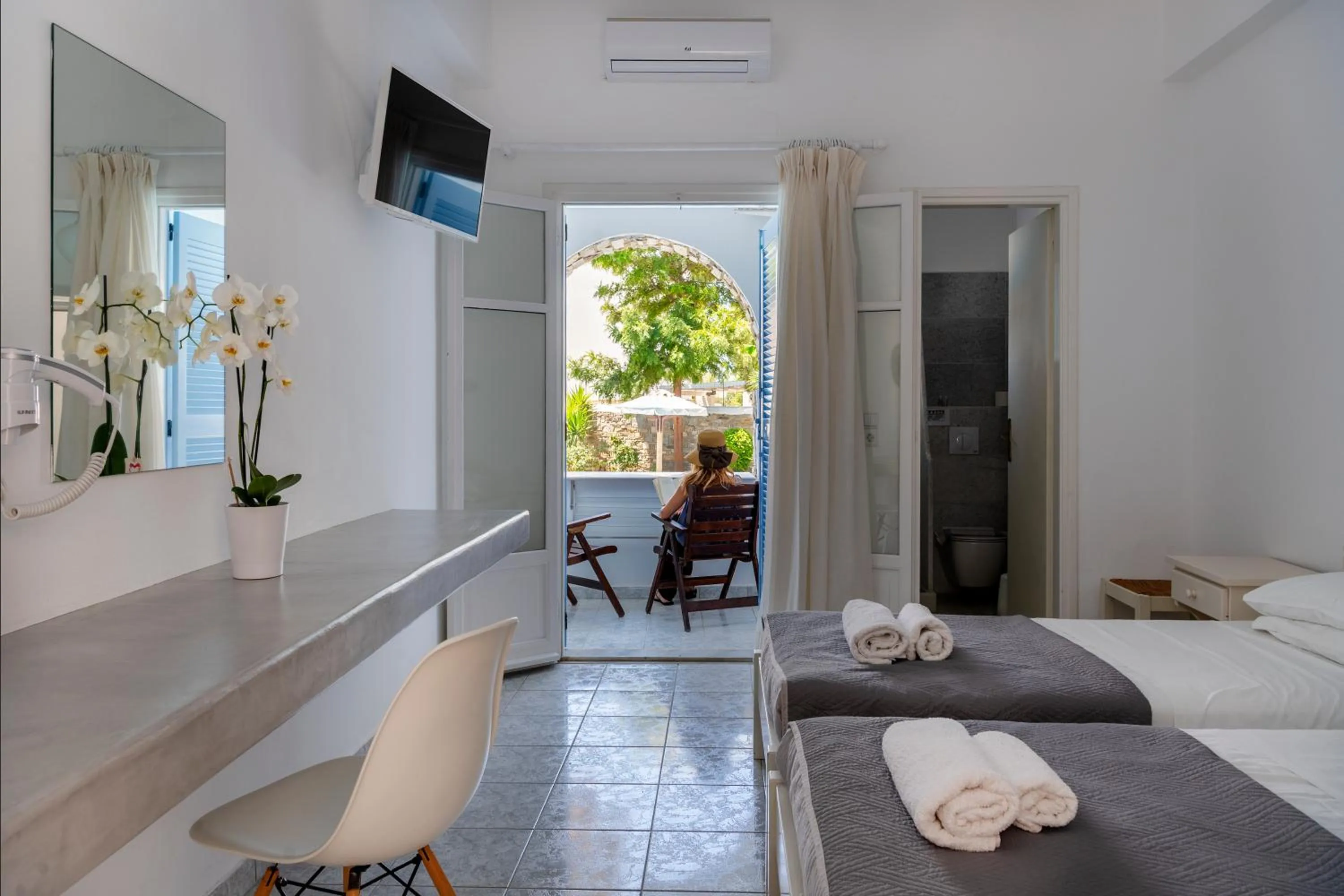 Bed in Galinos Hotel for adults only