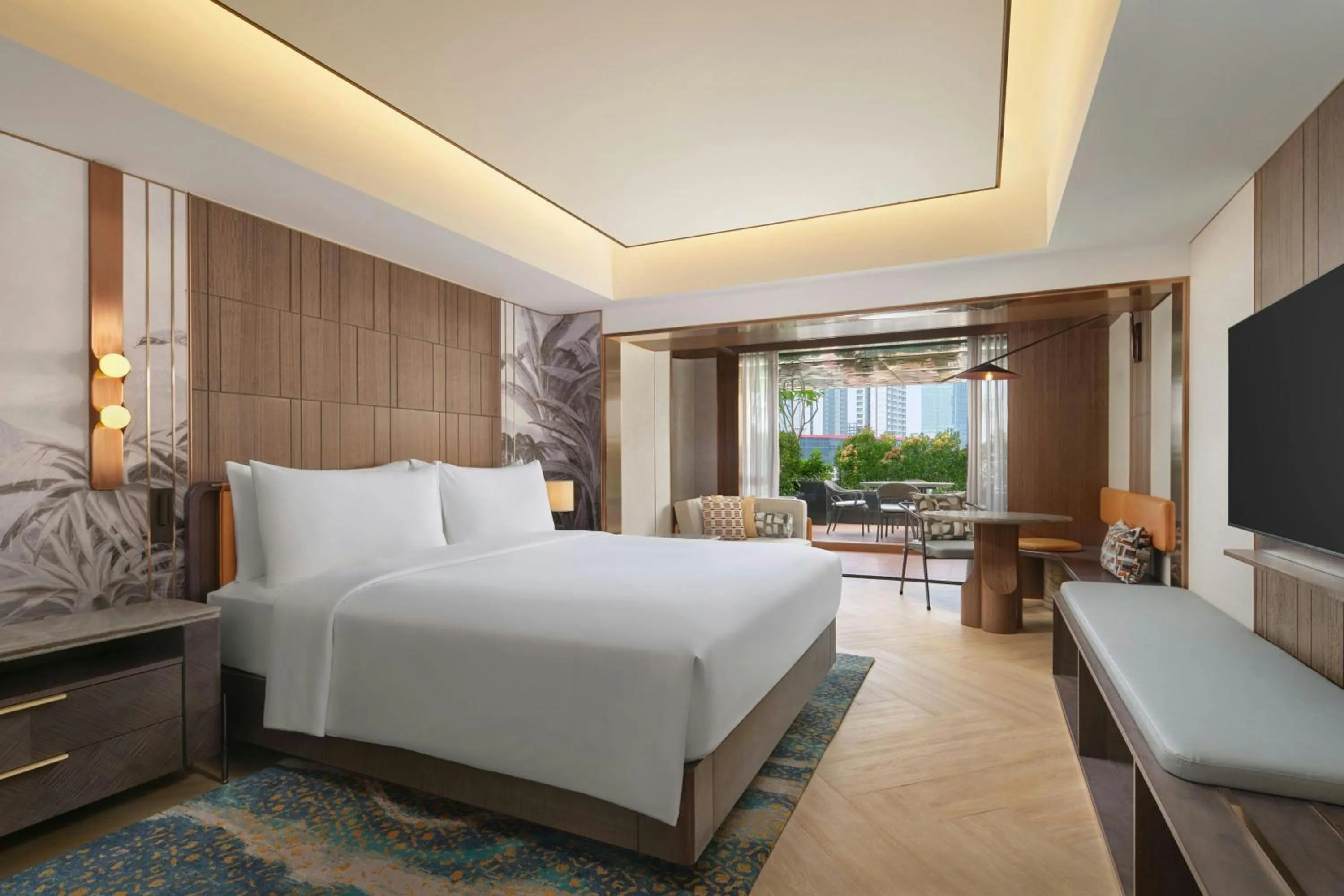 Bedroom, Bed in Sari Pacific Jakarta, Autograph Collection