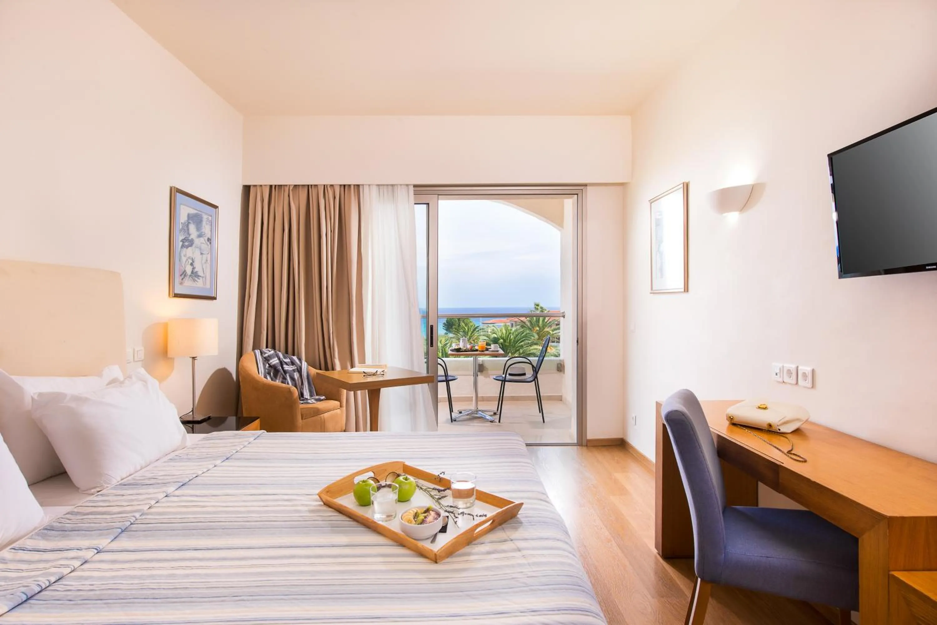 Bed in Kassandra Palace Seaside Resort