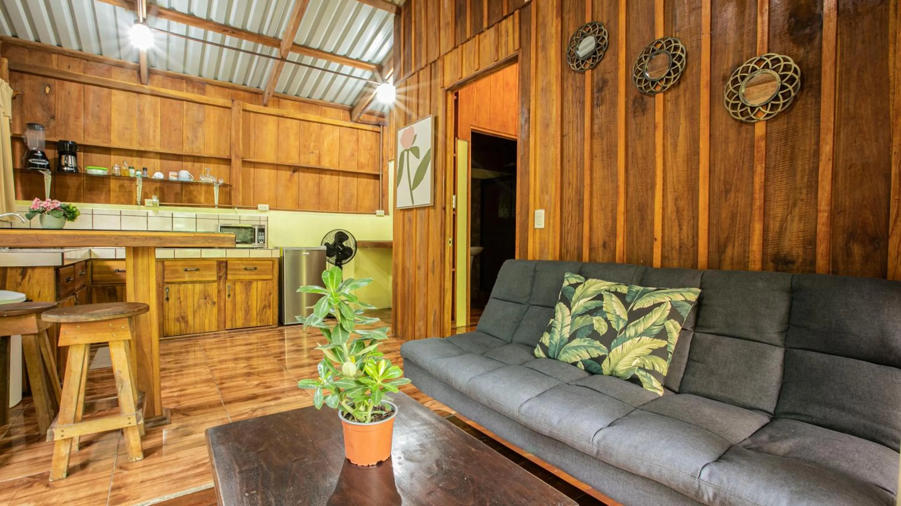 Kitchen or kitchenette in Cabañas del Lago